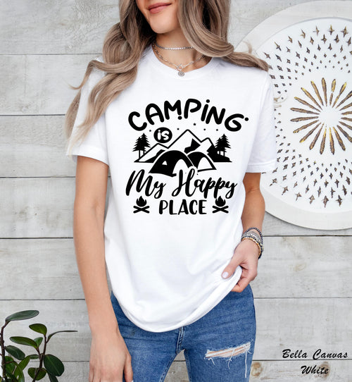Camping Is My Happy Place Shirt, Funny Camping Shirt, Happy Camper Shirt, Campfire Shirt,Glamping Shirt,Custom Camper Shirt,Adventure Wear