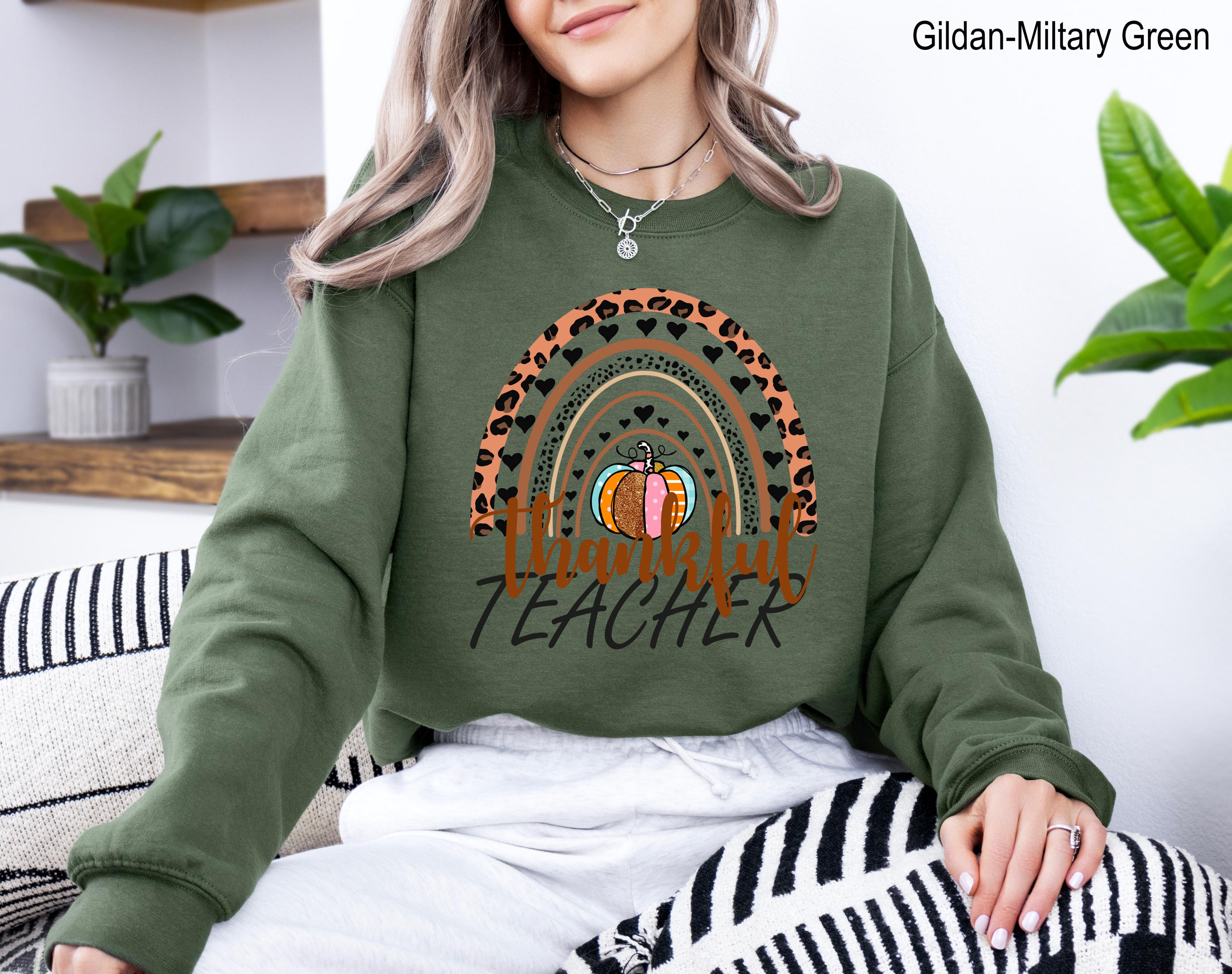 Thanksgiving Teacher Shirt, Thankful Rainbow Pumpkin Shirt, Thanksgiving Teacher Tee, Fall Teacher Sweatshirt, Thanksgiving for Teacher