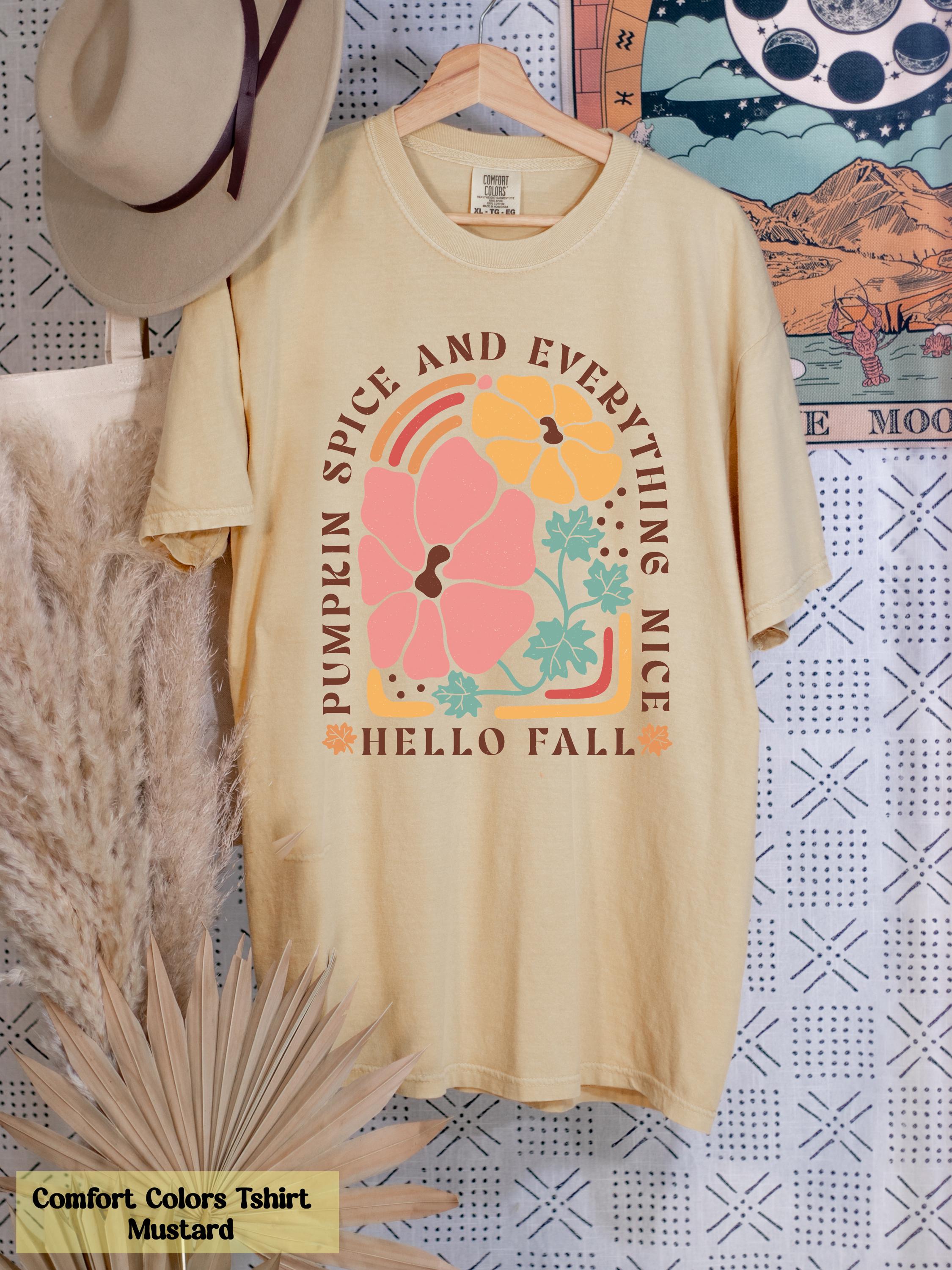 Hello Fall Shirt, Pumpkin Spice and Everything Nice Shirt, Floral Fall Shirt, Cute Fall Shirt, Fall Vibes Shirt, Pumpkin Spice Lover Tee