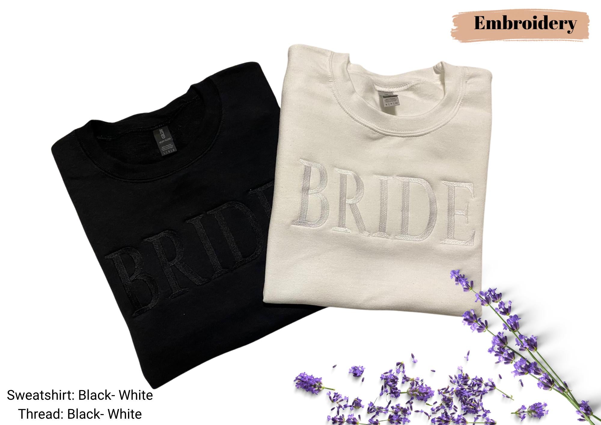 Embroidered Bride Sweatshirt, Wifey Crewneck Sweatshirt, Minimalist Bride Wedding Gift, Gift for Bride, Bride To Be Gift, Bachelorette Party