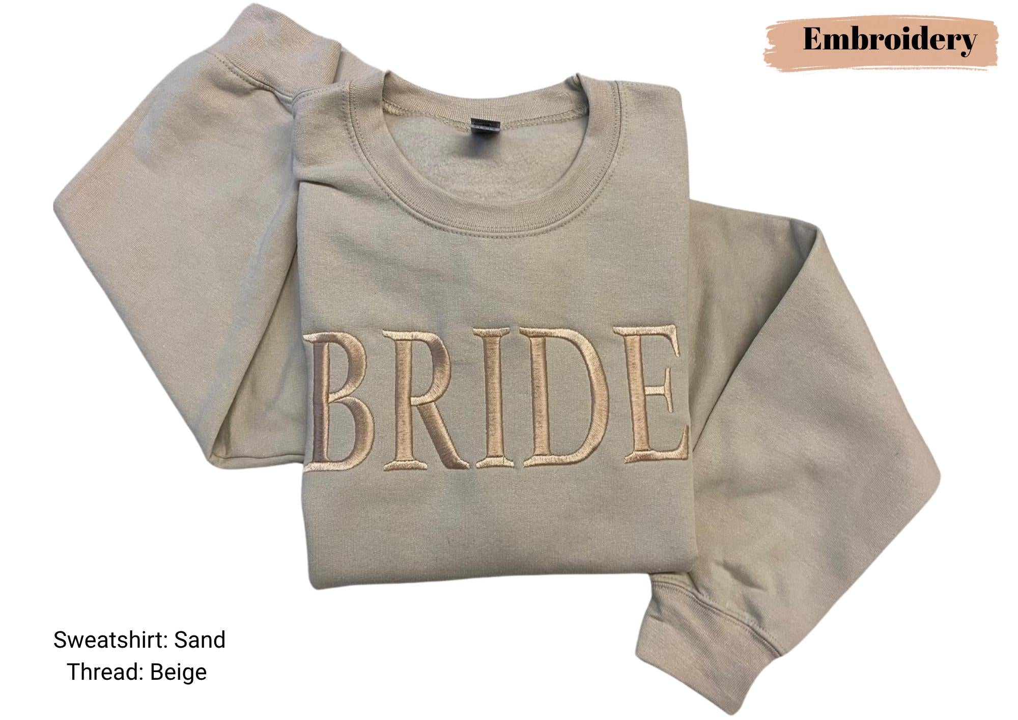 Embroidered Bride Sweatshirt, Wifey Crewneck Sweatshirt, Minimalist Bride Wedding Gift, Gift for Bride, Bride To Be Gift, Bachelorette Party