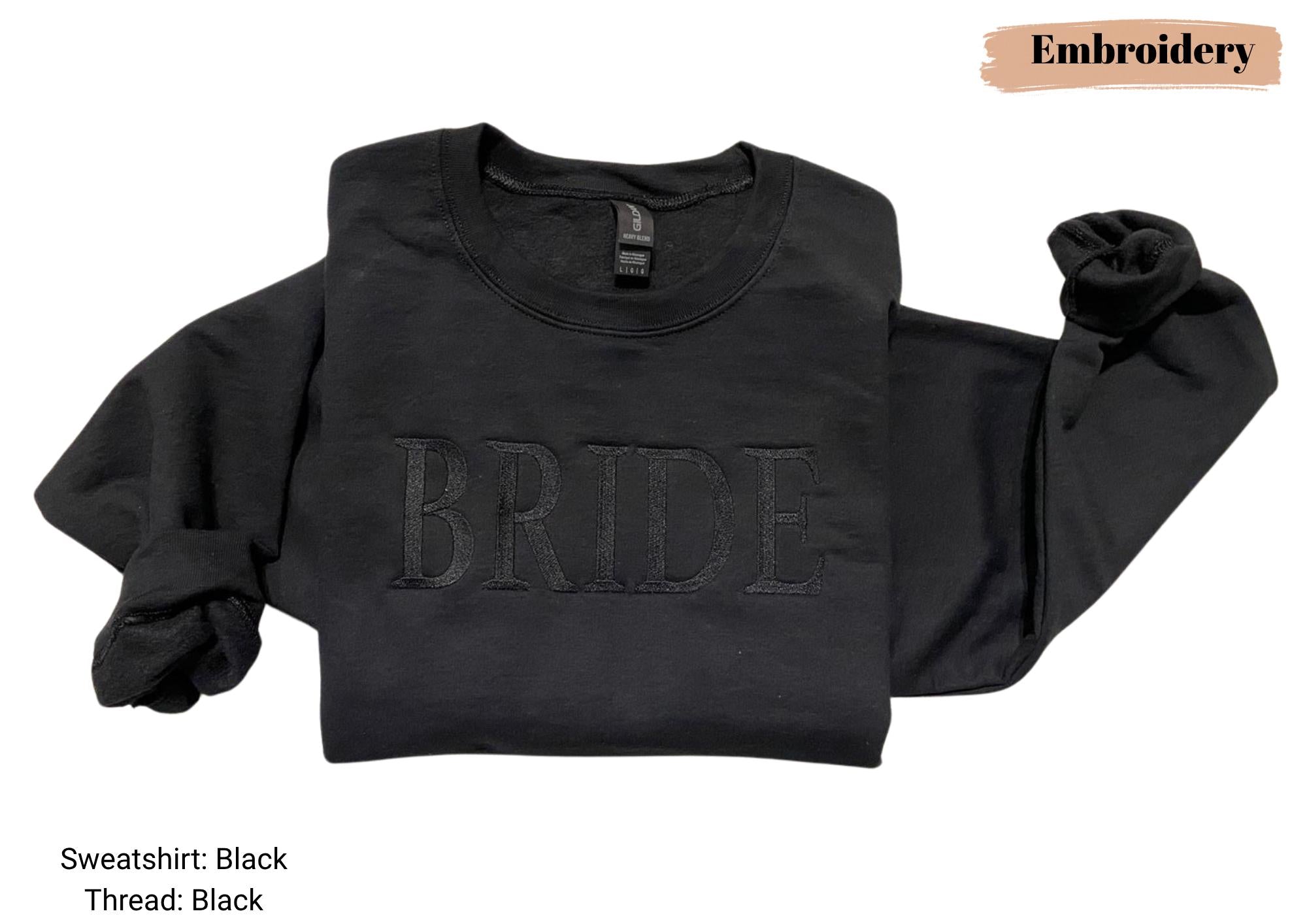 Embroidered Bride Sweatshirt, Wifey Crewneck Sweatshirt, Minimalist Bride Wedding Gift, Gift for Bride, Bride To Be Gift, Bachelorette Party