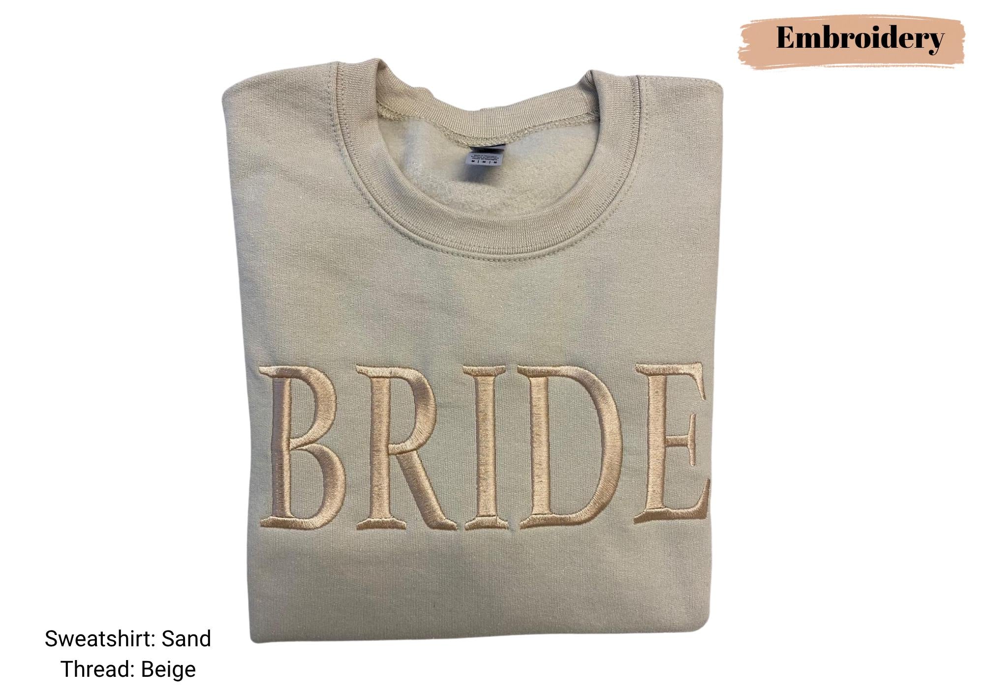 Embroidered Bride Sweatshirt, Wifey Crewneck Sweatshirt, Minimalist Bride Wedding Gift, Gift for Bride, Bride To Be Gift, Bachelorette Party