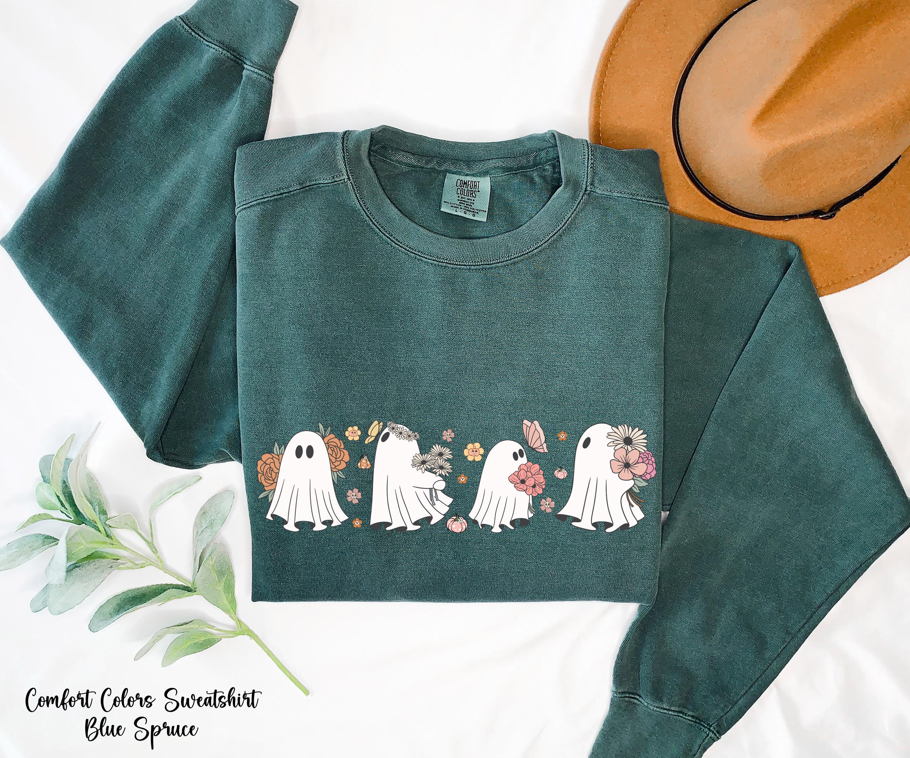 Halloween Cute Ghost Sweatshirt, Halloween Party Shirt, Fall Sweatshirt For Women, Spooky Season Sweatshirt, Pumpkin Shirt, Halloween Gift