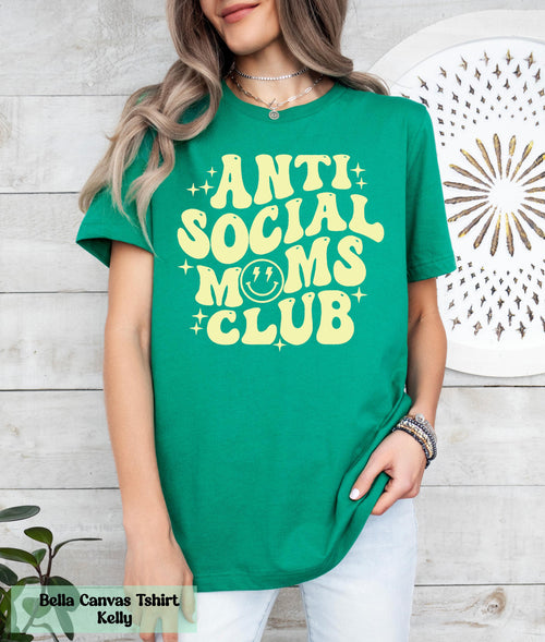 Anti Social Moms Club Shirt, Mom Life Shirt, Gift For Mom, Trendy Mom Tee, New Mama Gift, Pregnancy Announcement, Pregnancy Reveal Shirt