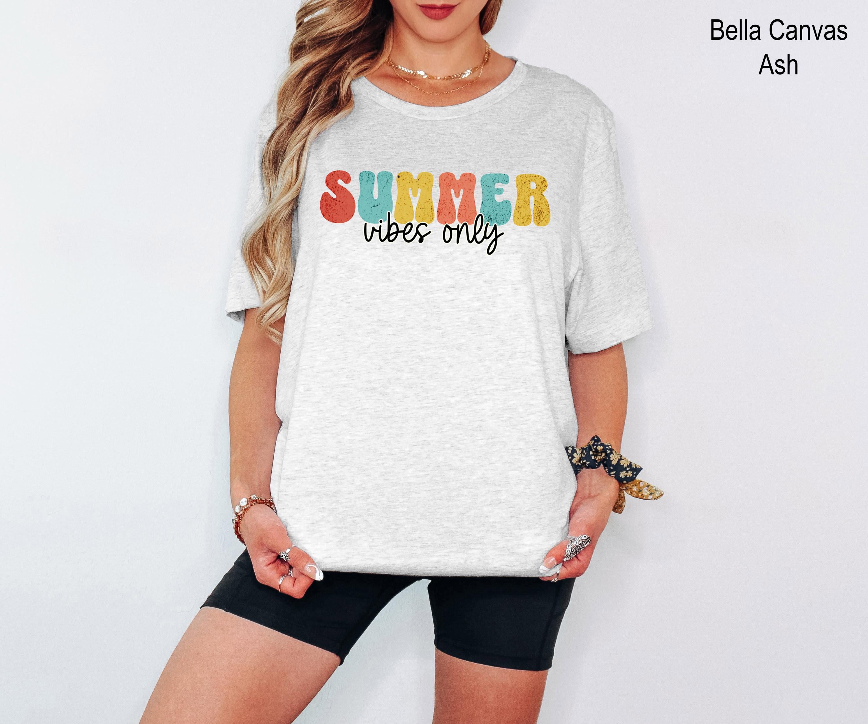 Cute Summer Vibes Only T-Shirt, Summer Vacation Tee,  Fun Summer Shirt, Retro Vacation Shirts, Hello Summer Tee, Beach Vacation Shirts