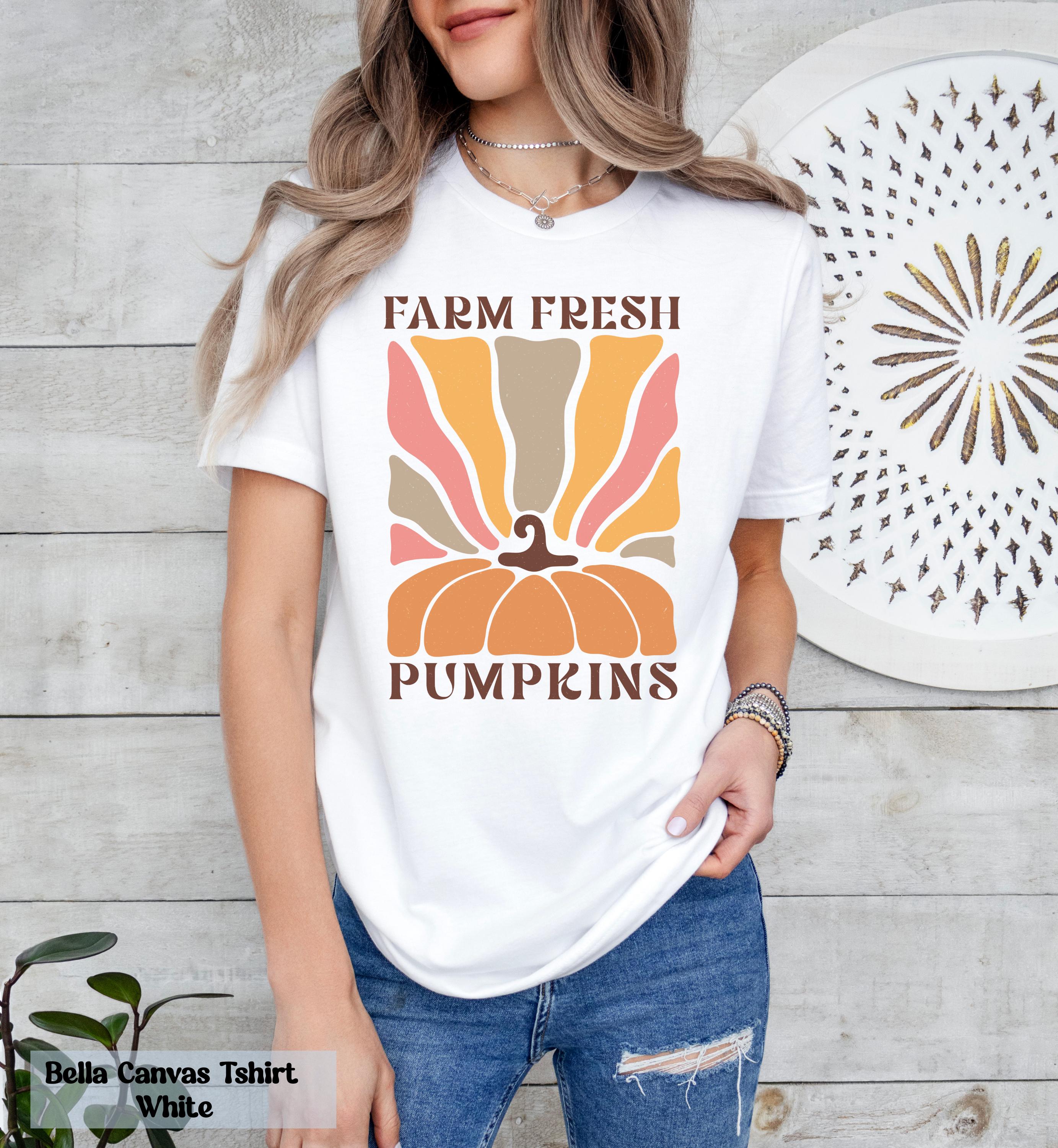Farm Fresh Pumpkins Shirt, Fall Aesthetic Tee, Pumpkin Shirt, Boho Pumpkin Tee, Autumn Vibes Shirt, Vintage-Inspired Fall Shirt, Fall Gift