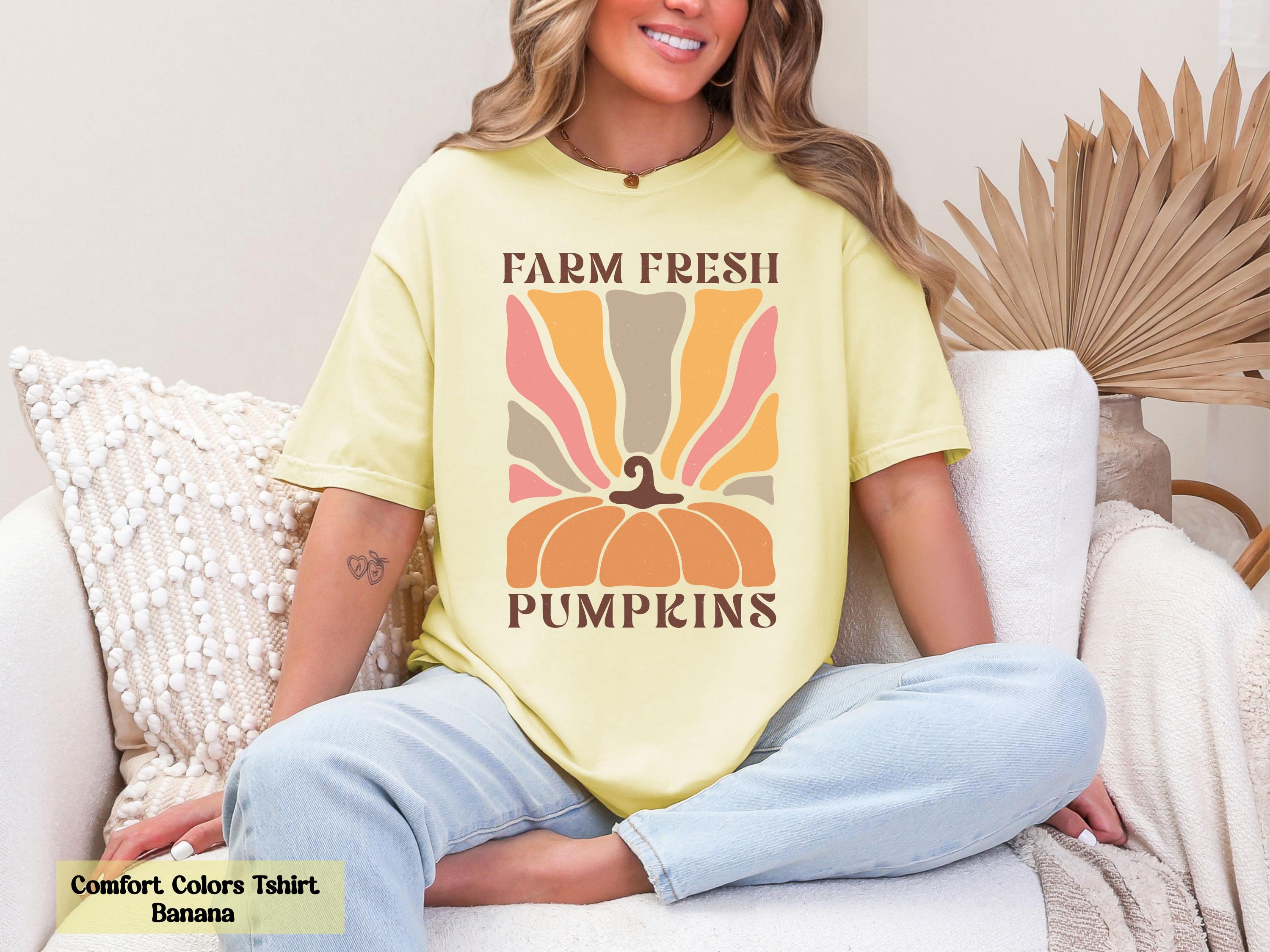 Farm Fresh Pumpkins Shirt, Fall Aesthetic Tee, Pumpkin Shirt, Boho Pumpkin Tee, Autumn Vibes Shirt, Vintage-Inspired Fall Shirt, Fall Gift