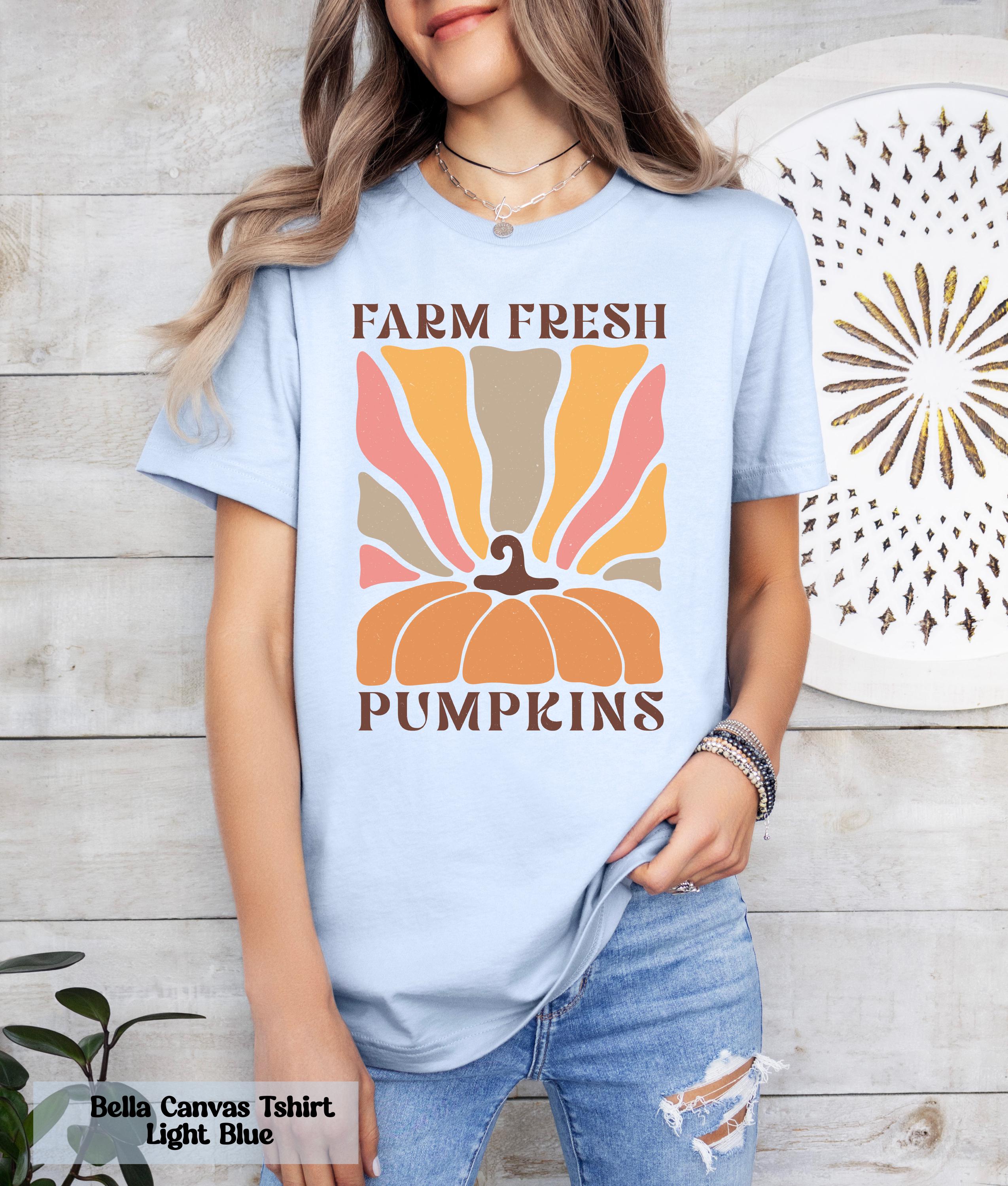 Farm Fresh Pumpkins Shirt, Fall Aesthetic Tee, Pumpkin Shirt, Boho Pumpkin Tee, Autumn Vibes Shirt, Vintage-Inspired Fall Shirt, Fall Gift