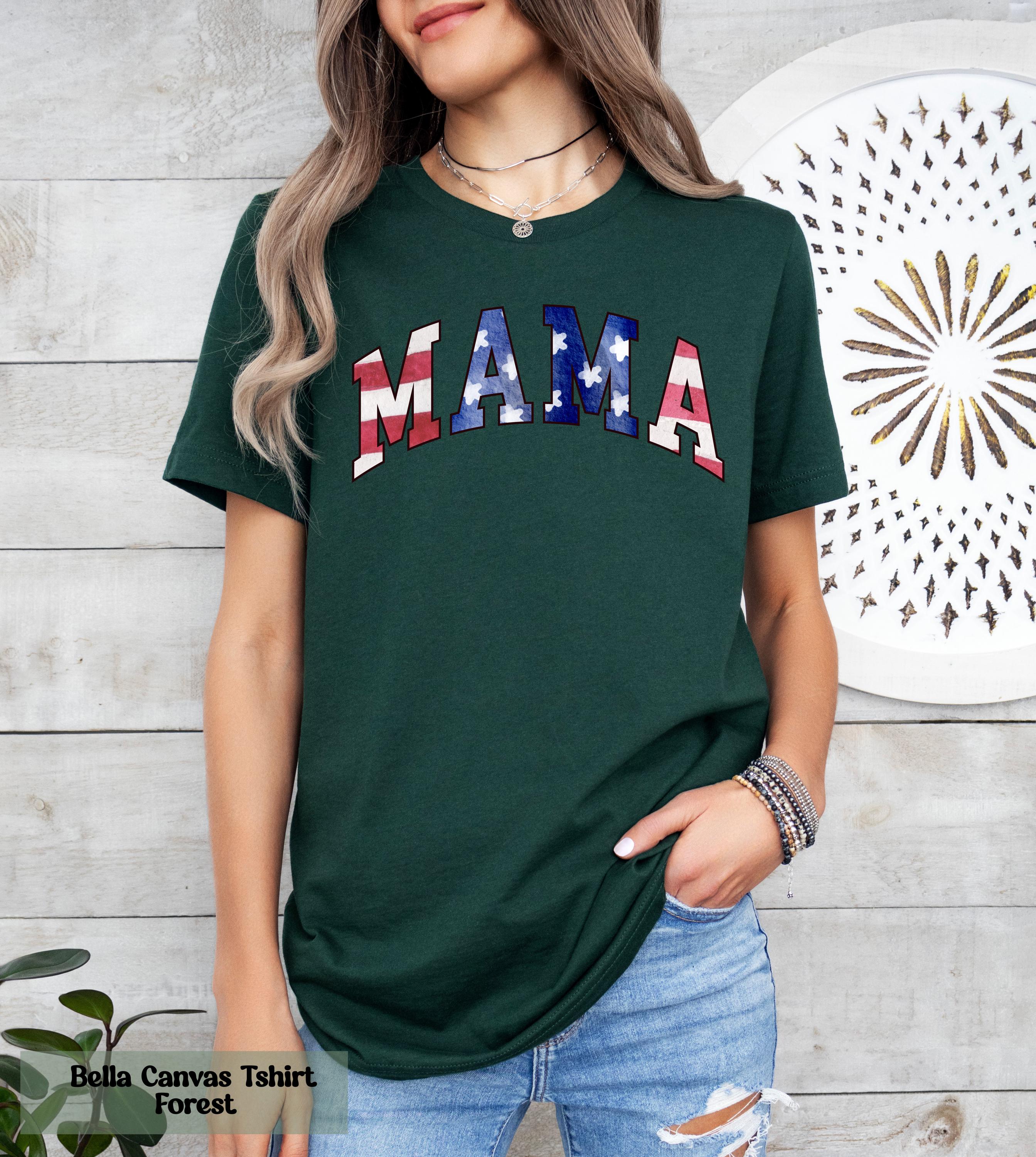Comfort Colors® American Mama T-Shirt, Watercolor USA Flag Mama Shirt, Retro Mama America Tee, USA Mama Apparel, Patriotic Mama Shirt Gift