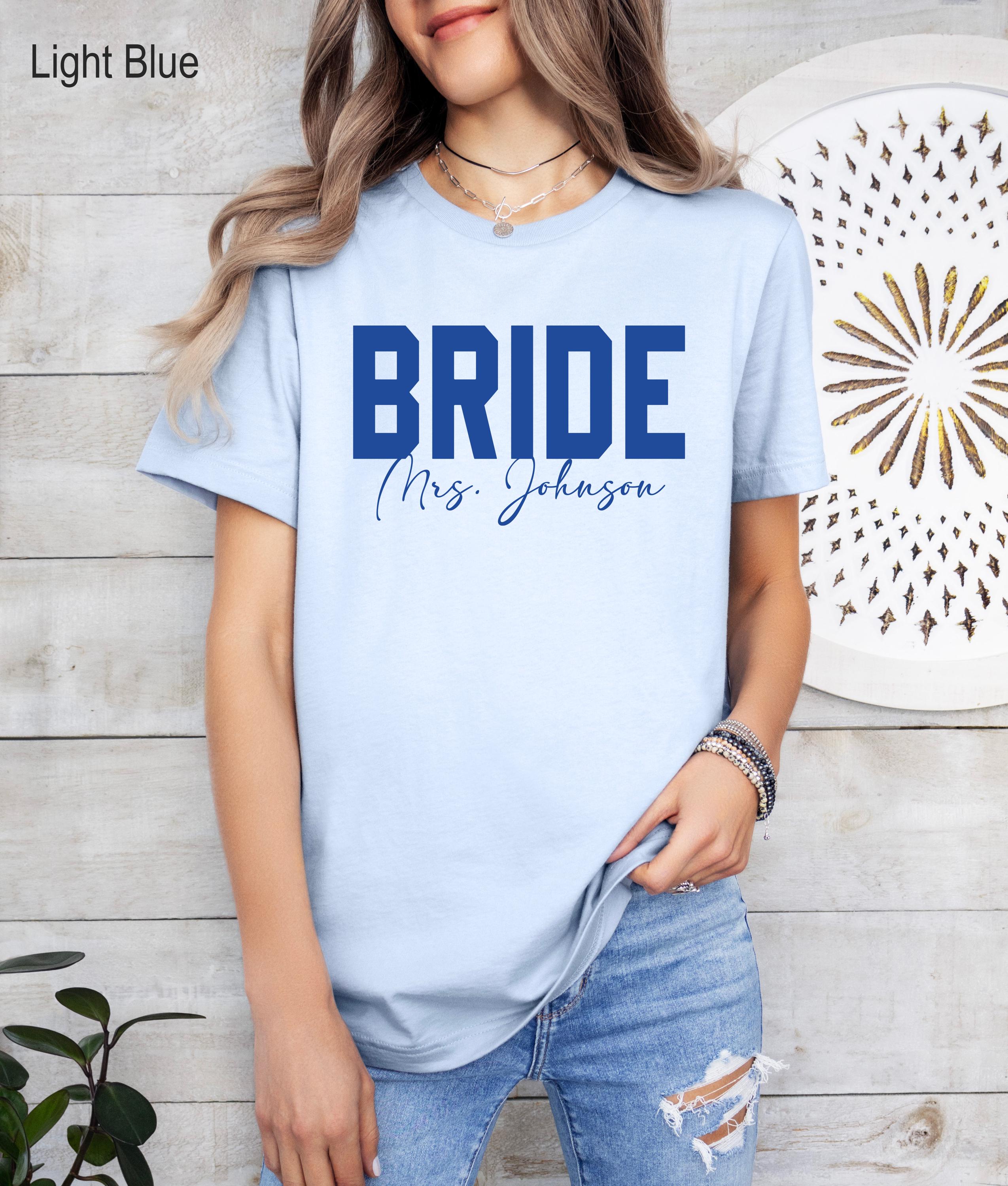 Personalized Bride and Bridesmaid Name Shirt, Bachelorette Party T-shirt, Custom Bridesmaid Shirt, Custom Bridesmaids Gift, Bride Shirt