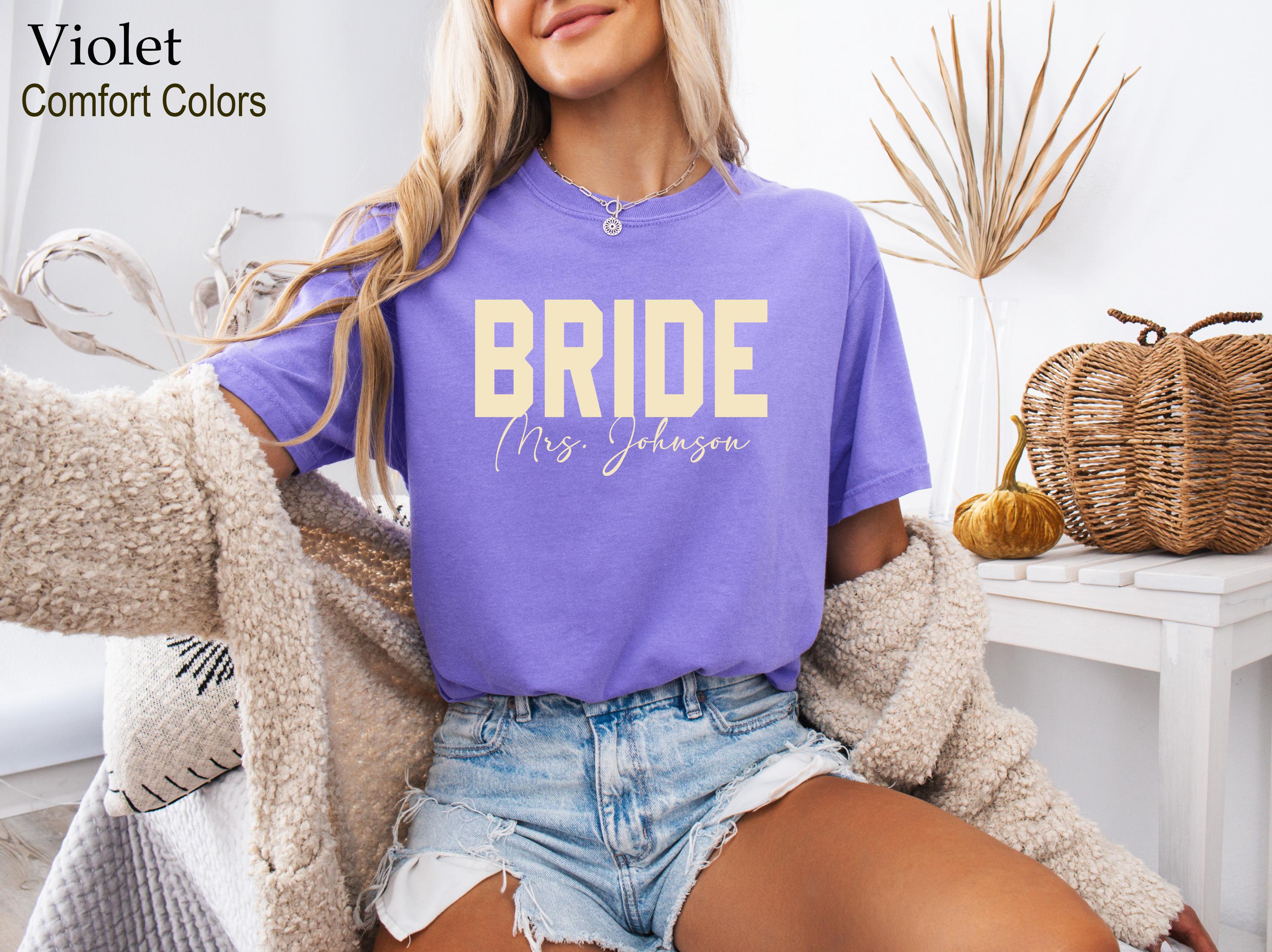 Personalized Bride and Bridesmaid Name Shirt, Bachelorette Party T-shirt, Custom Bridesmaid Shirt, Custom Bridesmaids Gift, Bride Shirt