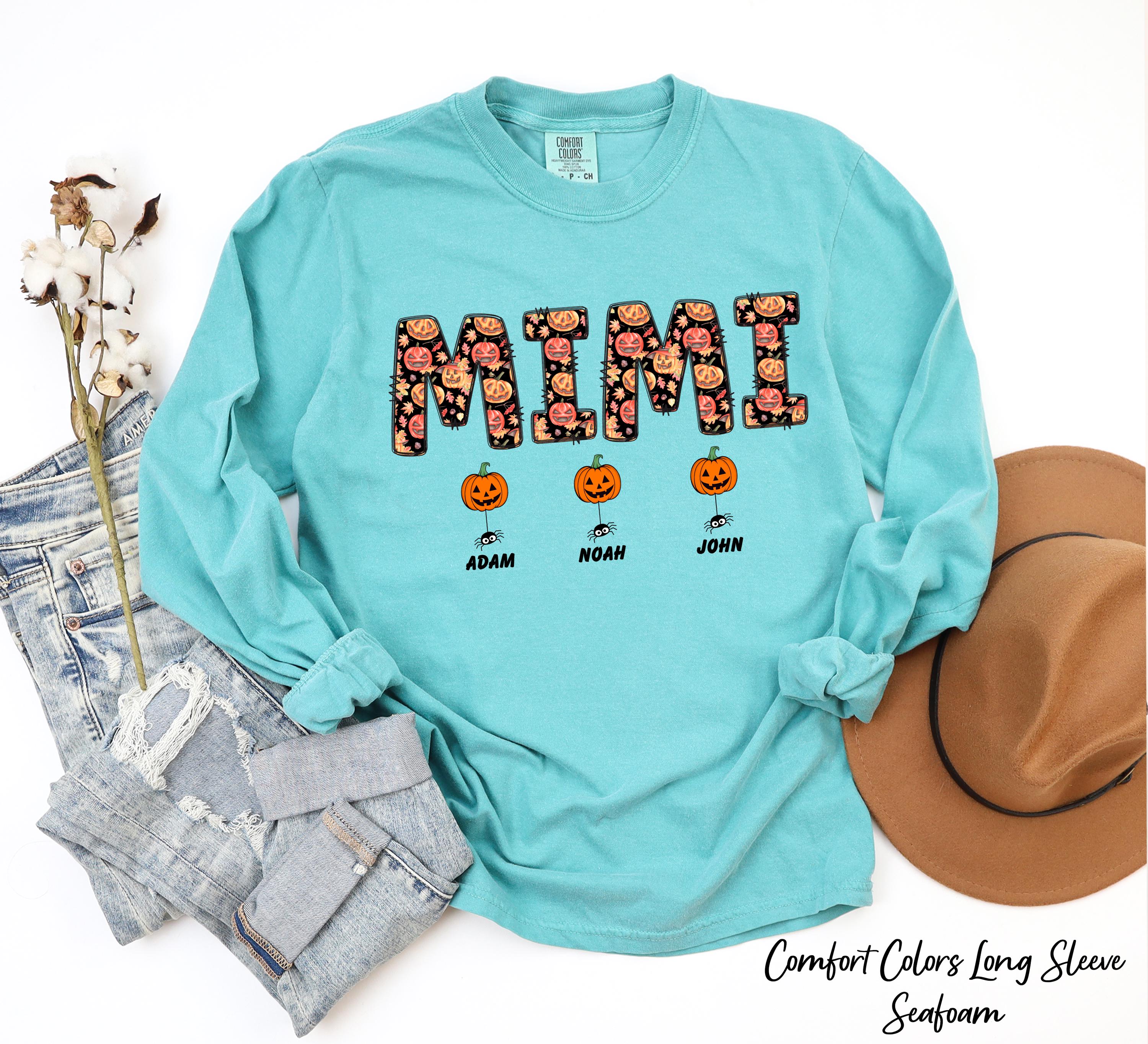 Mimi Shirt With Kids Names Personalized Nana Tee, Halloween Mimi Sweatshirt, Grandma's Birthday Custom, Spooky Season Shirt,Gift For Mimi