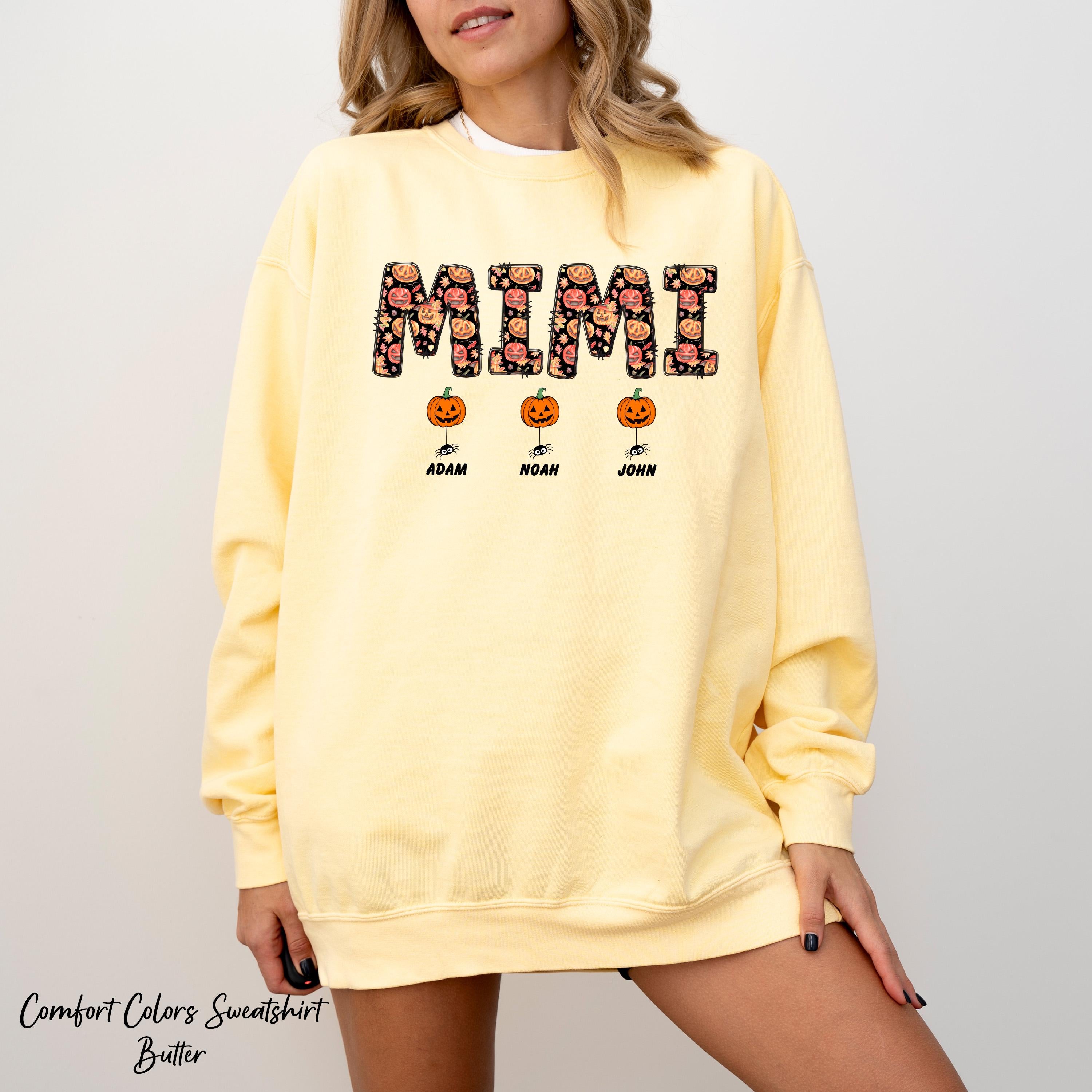 Mimi Shirt With Kids Names Personalized Nana Tee, Halloween Mimi Sweatshirt, Grandma's Birthday Custom, Spooky Season Shirt,Gift For Mimi