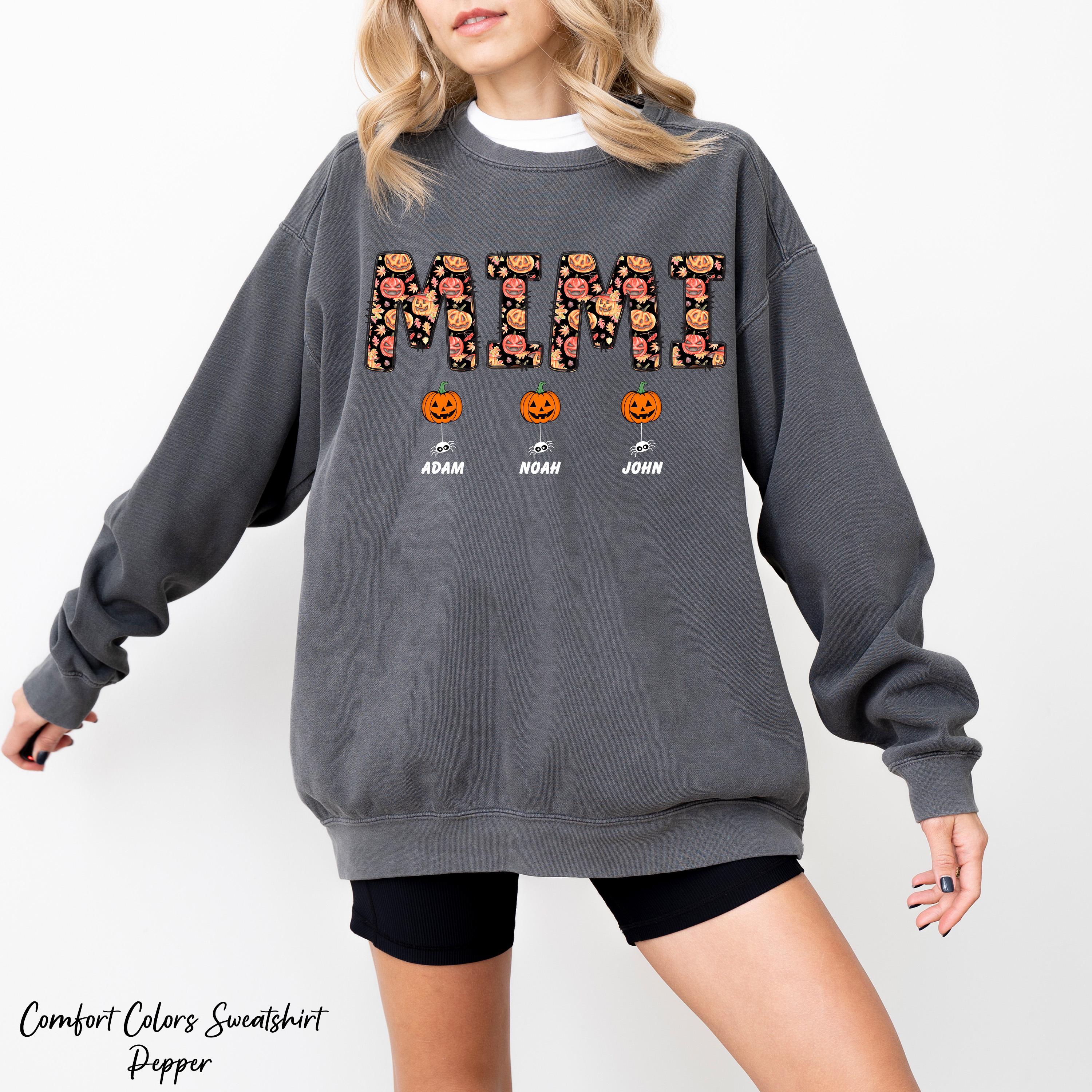 Mimi Shirt With Kids Names Personalized Nana Tee, Halloween Mimi Sweatshirt, Grandma's Birthday Custom, Spooky Season Shirt,Gift For Mimi