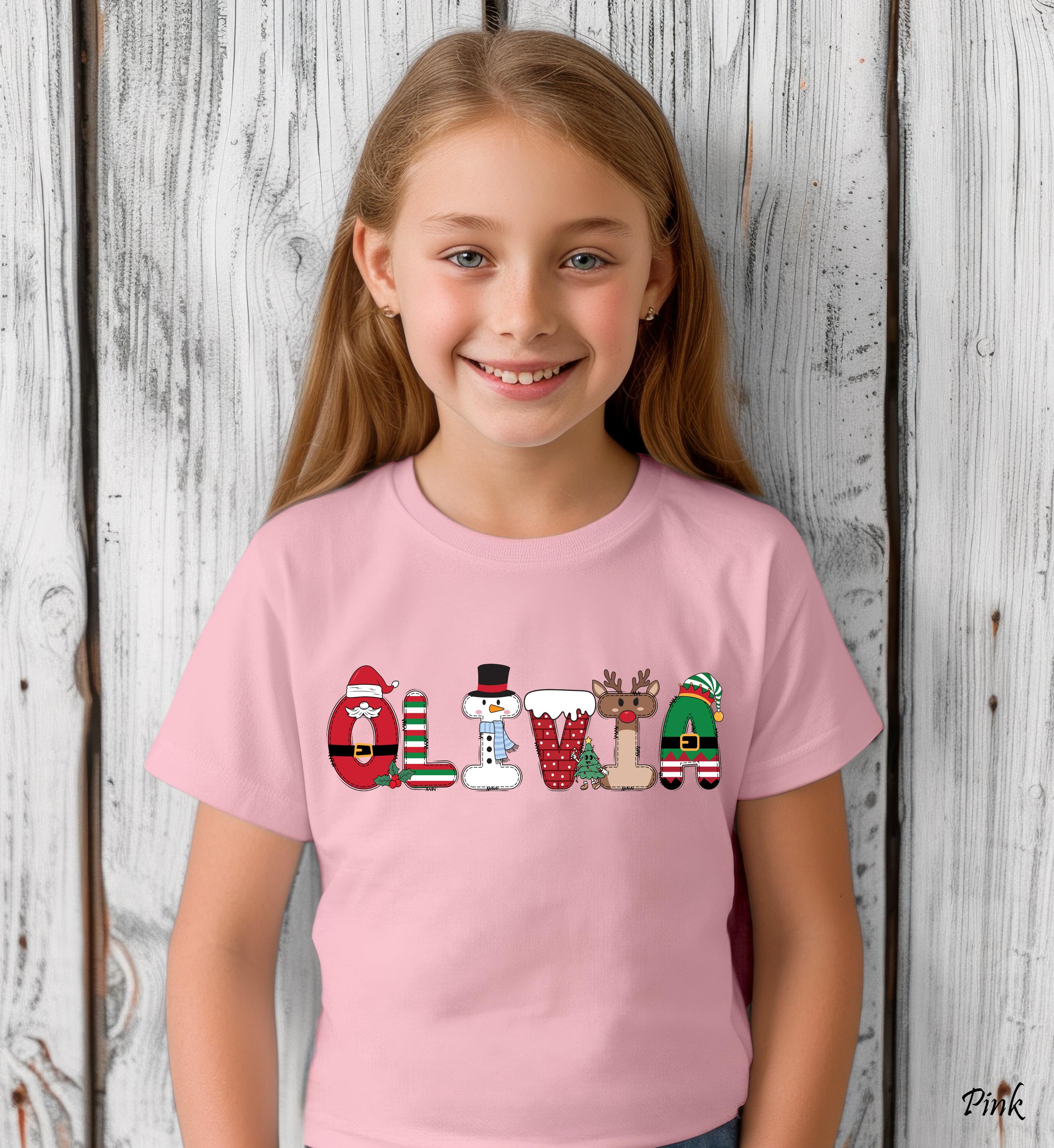 Matching Family Christmas Tee - Custom Name, Soft Cotton