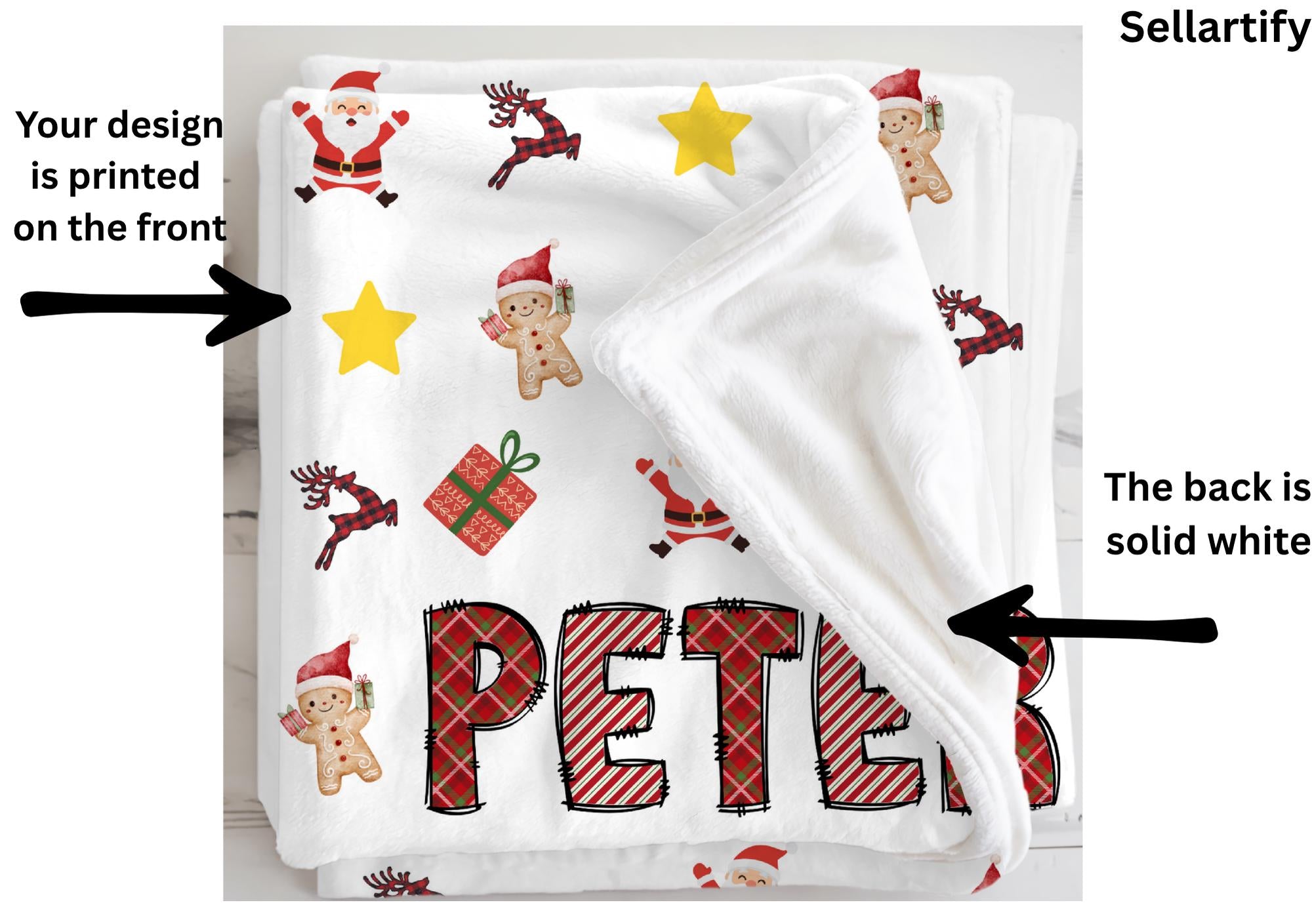Personalized Christmas Blanket: Cozy Minky, Fleece & Sherpa Throw, tapestry, ==