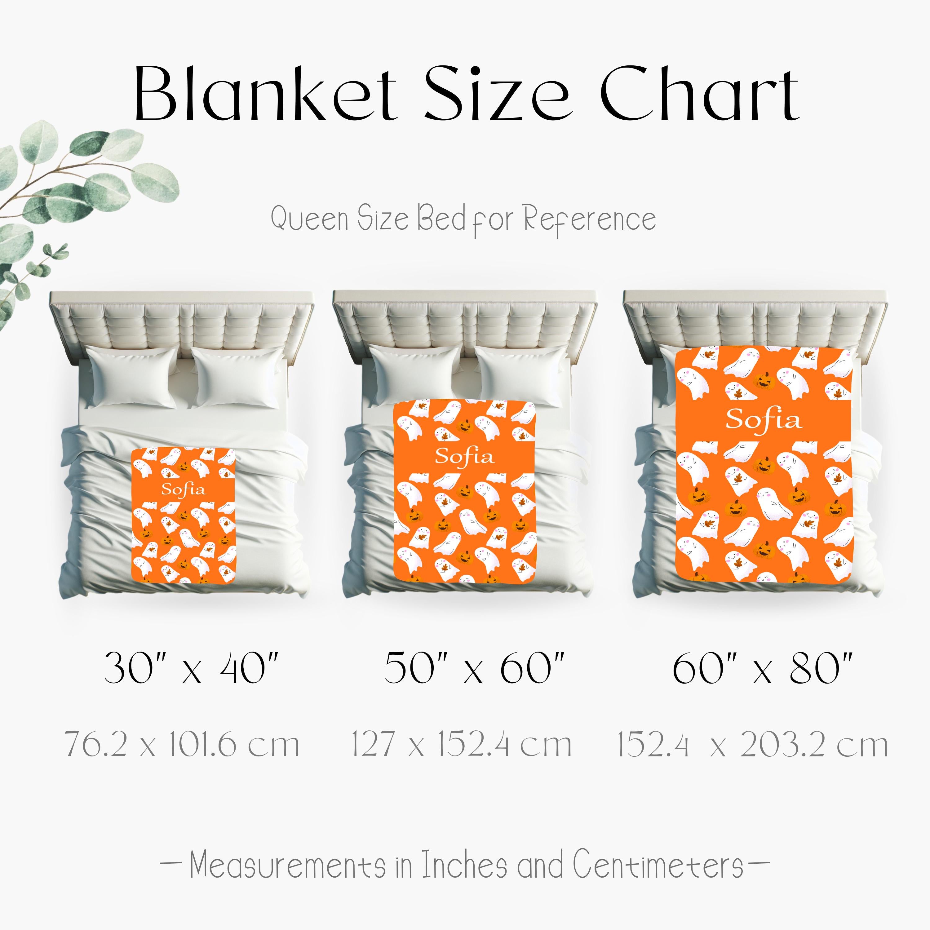Custom Name Halloween Ghost Blanket,Personalized Halloween Blanket, Cute Ghost and Pumpkin Blanket, Cozy Halloween Velveteen Plush Blanket
