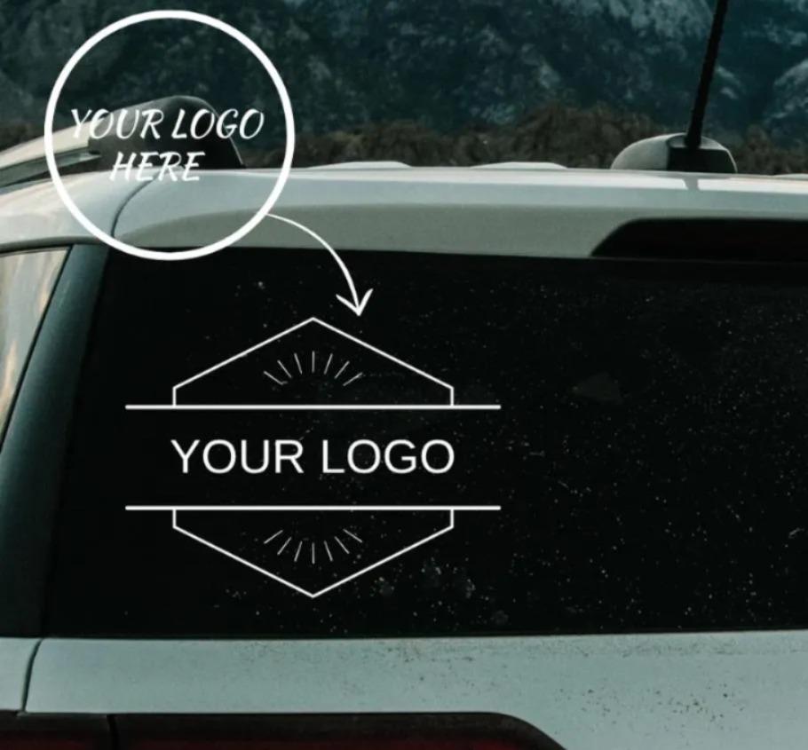Custom Logo Car Window Decal,Vehicle Rear Windshield Sticker,Your Custom Logo Vinyl Decal Trailer Sticker,Your Own Logo ,Business Sticker