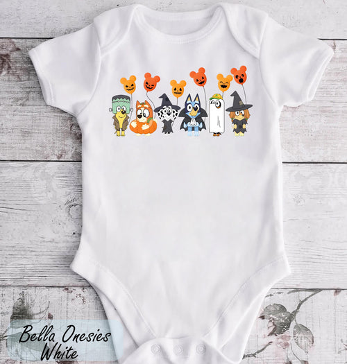Bluey Halloween Shirt, Booey Halloween Tee, Halloween Bluey Friends Tee, Halloween Kids Graphic Shirt, Bluey Gift, Halloween Cartoon Shirt