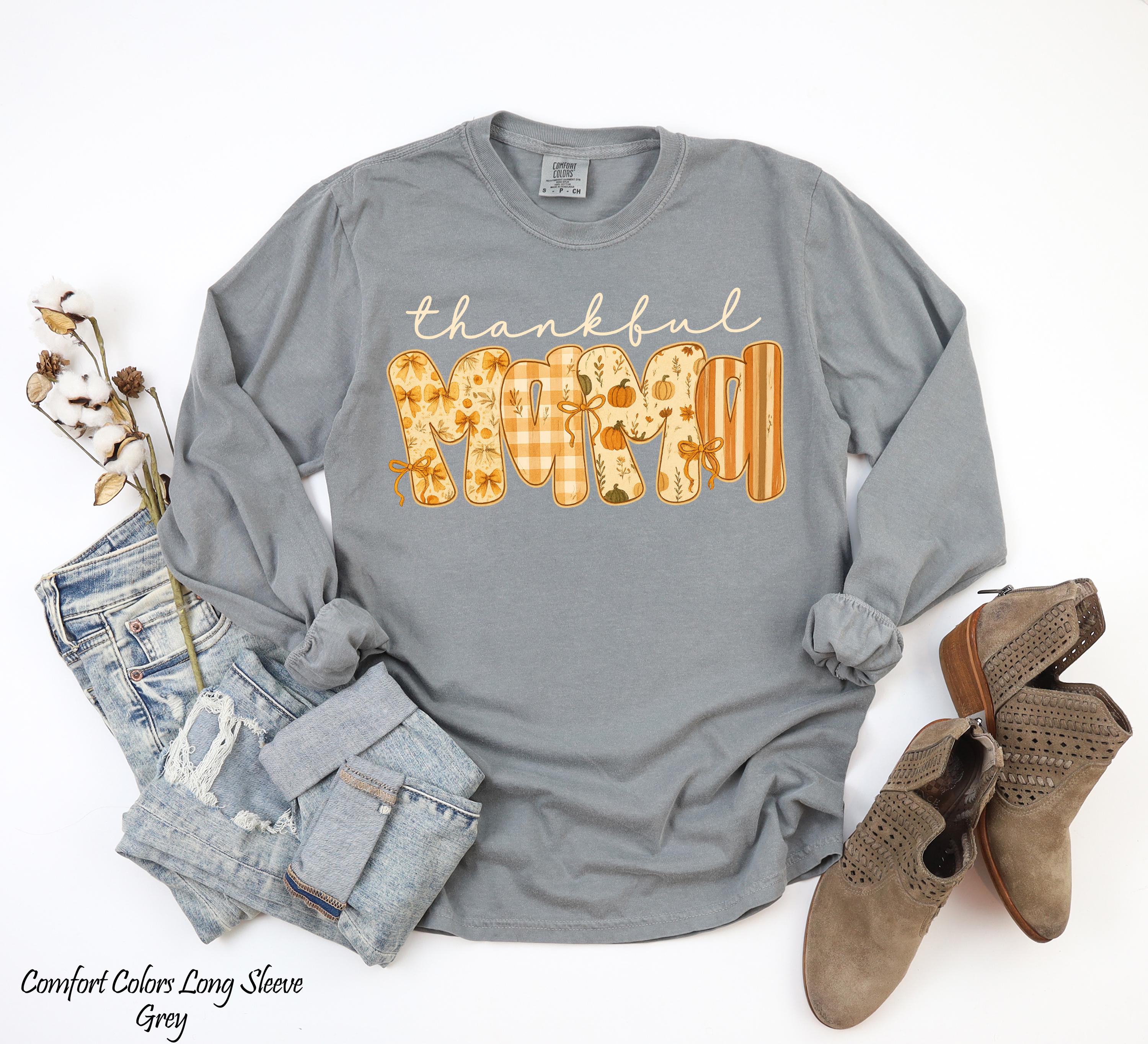 Thankful Mama Crewneck Sweatshirt, Thanksgiving Fall Shirt, Fall Season Sweatshirt, Thankful Family Gift, Cute Fall Gifts, New Mom Gifts