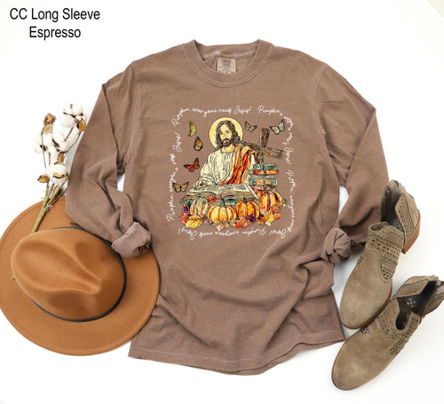 Christian Thanksgiving Sweatshirt, Christian Fall Pumpkin Sweatshirt, Thanksgiving Cross Tee, Jesus Lover Gift, Halloween Jesus Sweatshirtd