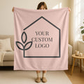 Custom Logo Blanket,Appreciation Gift For Company Corporate,Office Coworker Gift,Your Business Logo Design Here, Custom Business Branding