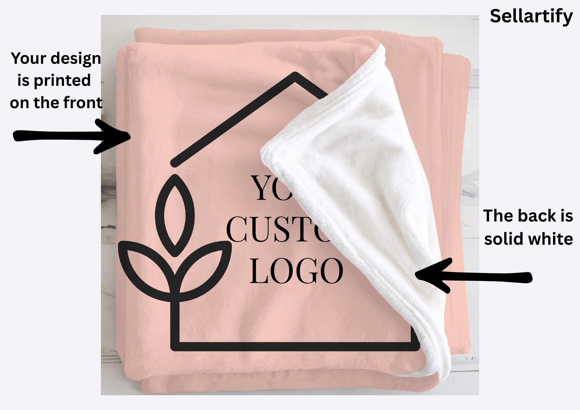 Custom Logo Blanket,Appreciation Gift For Company Corporate,Office Coworker Gift,Your Business Logo Design Here, Custom Business Branding