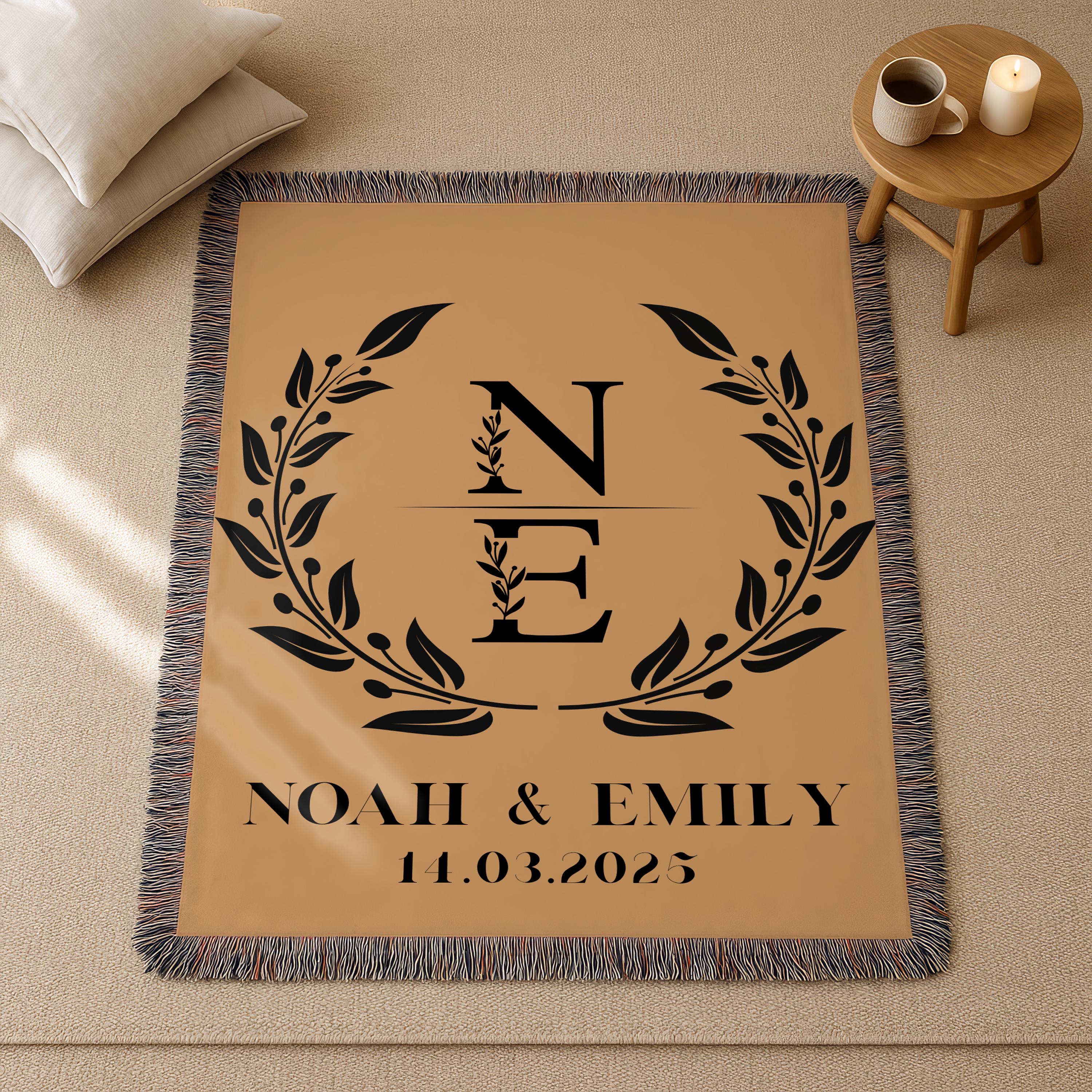 Personalized Throw Couples Blanket with Names, Bridal Shower Gift, Wedding or Valentine's Day Soft Blanket, Unique Gift for Any Occasion