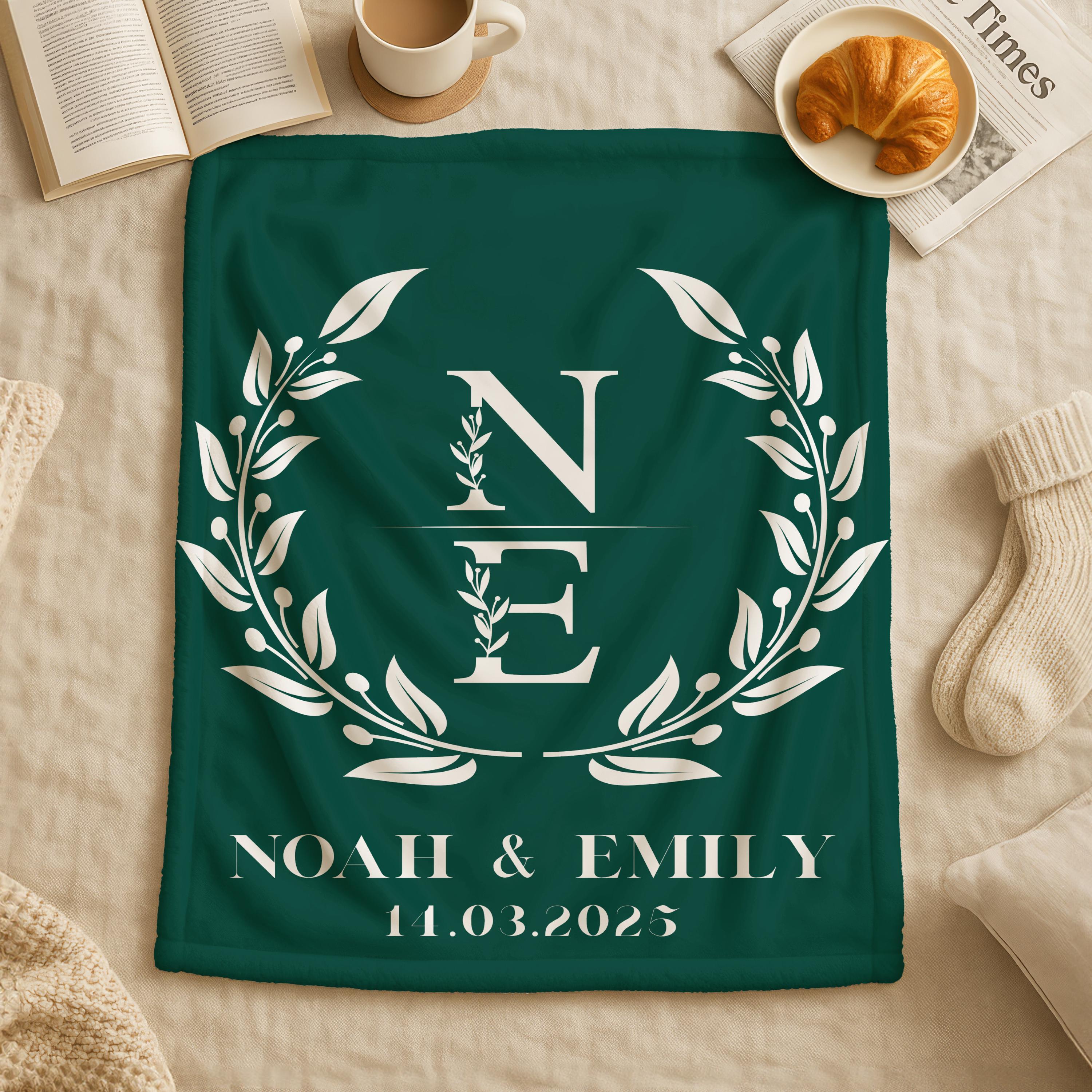 Personalized Throw Couples Blanket with Names, Bridal Shower Gift, Wedding or Valentine's Day Soft Blanket, Unique Gift for Any Occasion