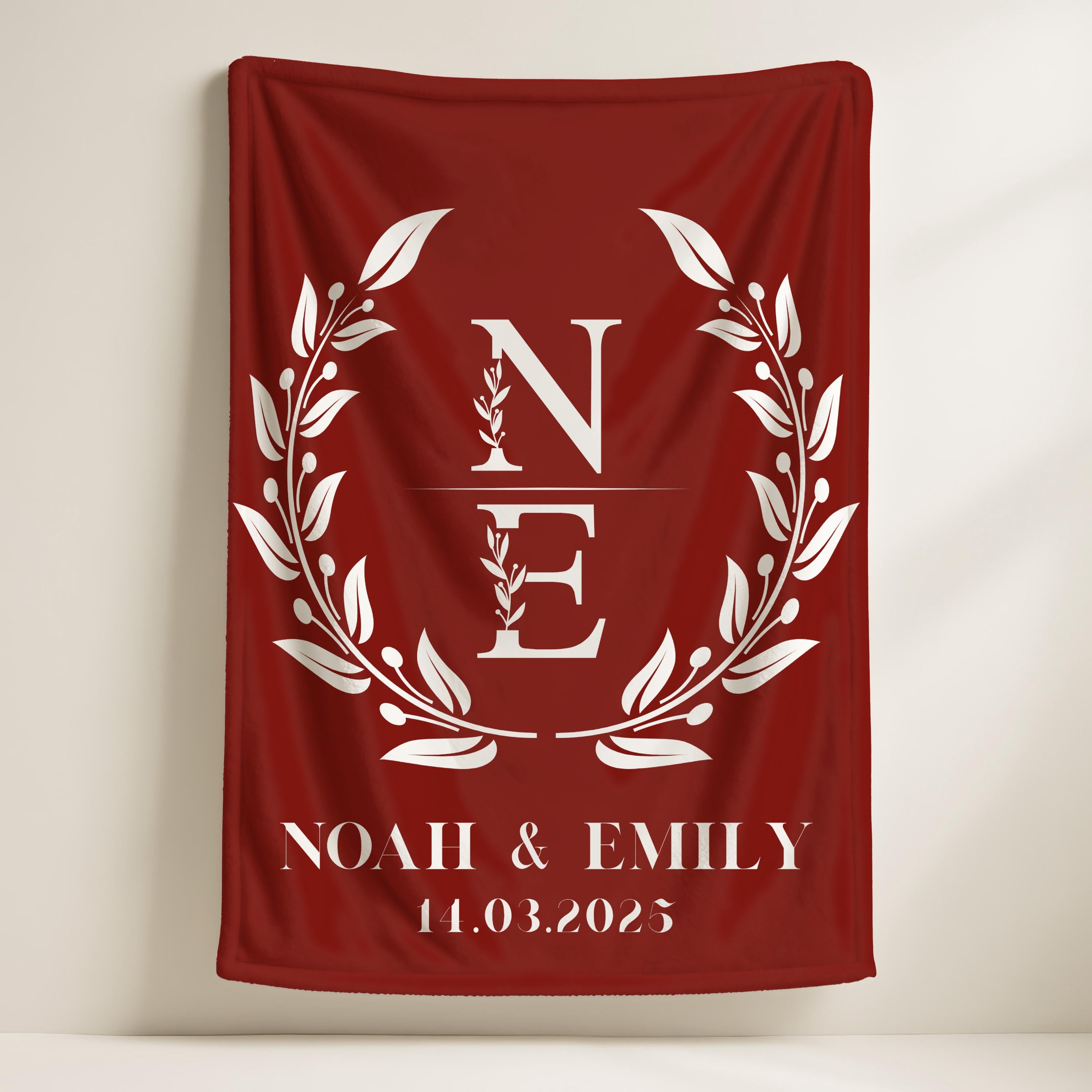 Personalized Throw Couples Blanket with Names, Bridal Shower Gift, Wedding or Valentine's Day Soft Blanket, Unique Gift for Any Occasion