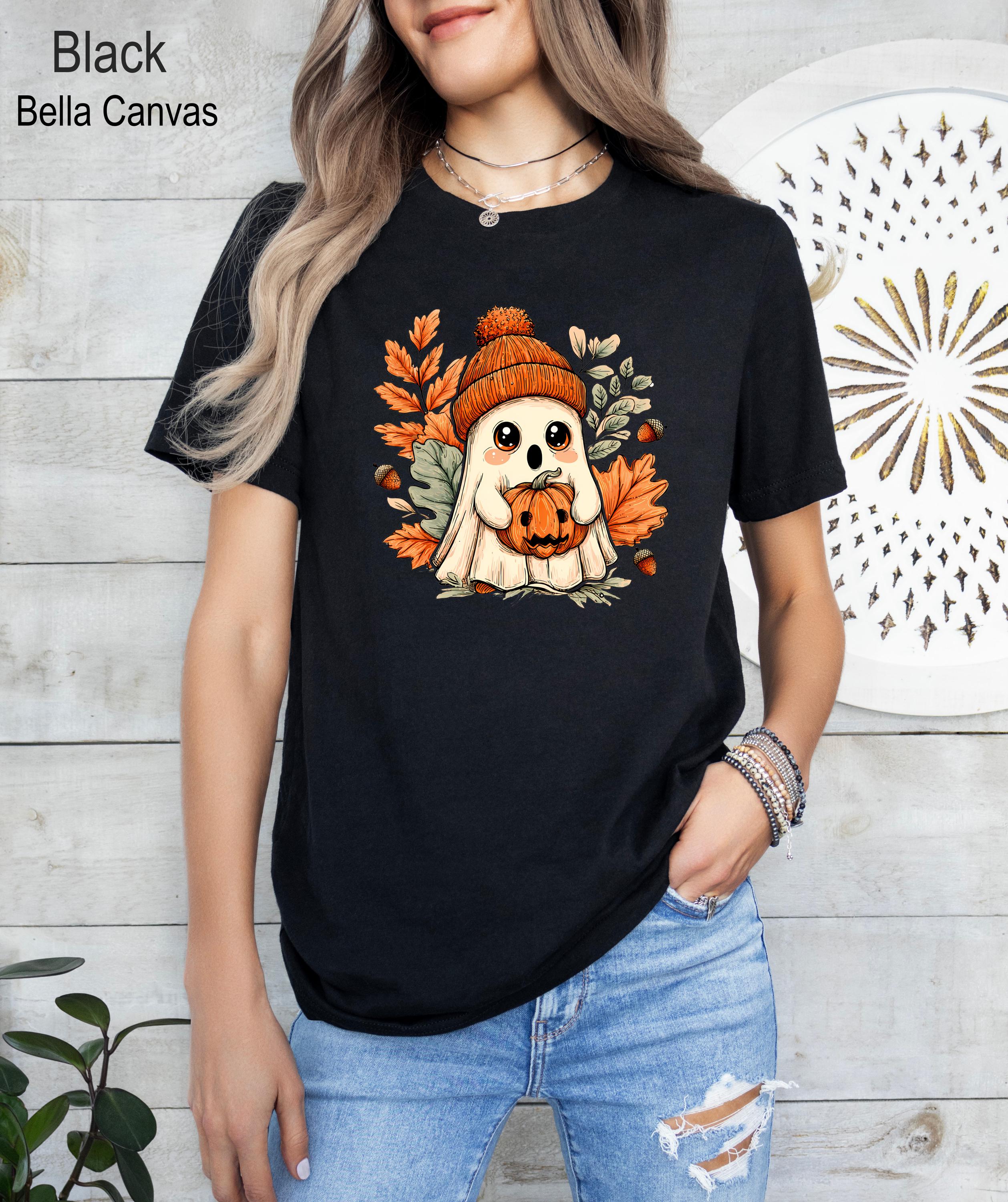 Halloween Ghost and Pumpkin Shirt,Cute Ghost Shirt, Cute Fall Shirt, Spooky Season Shirt, Gift For Halloween, Pumpkin Season Tee, Fall Tee