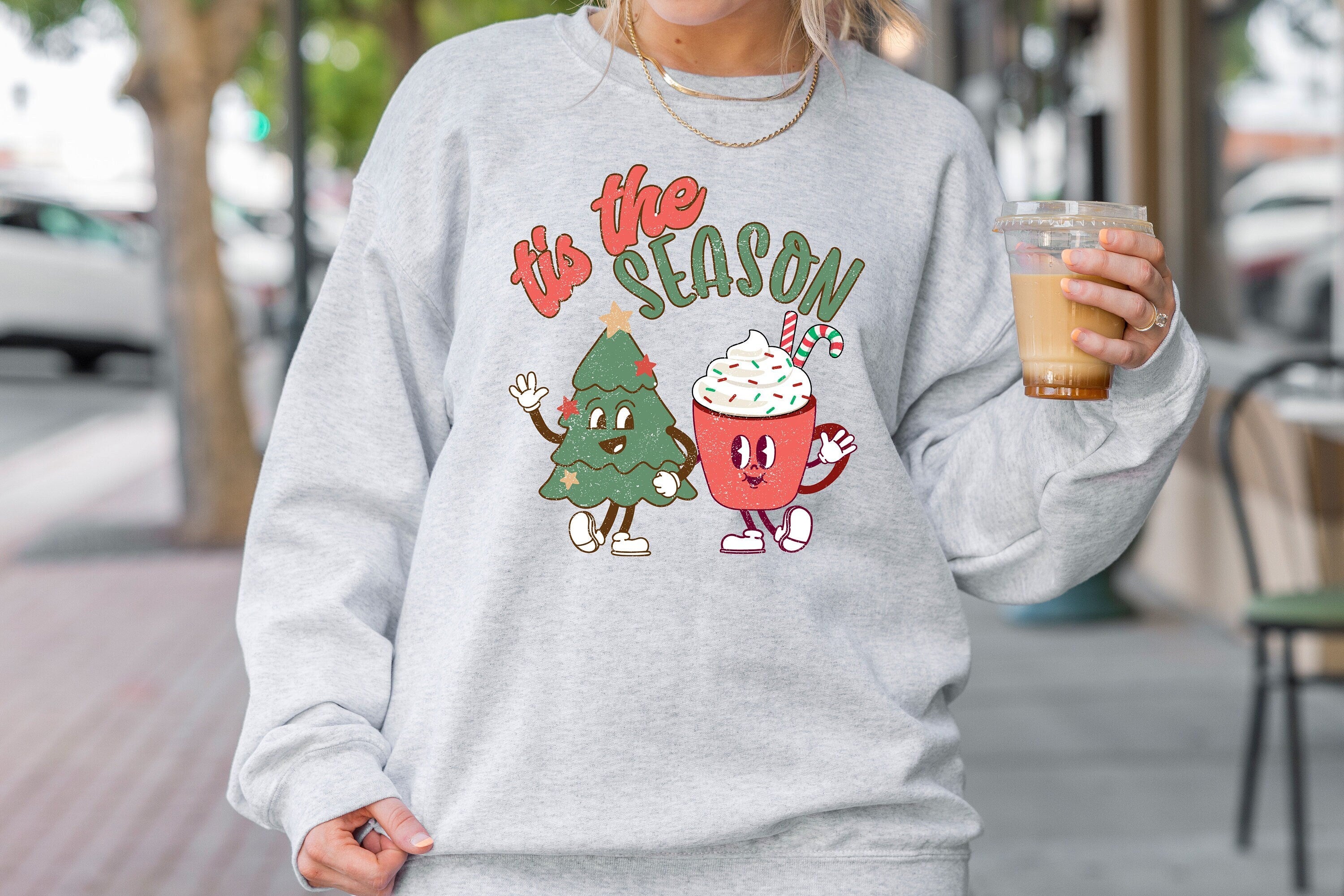 Tis The Season Sweatshirt, Christmas Tis The Season Sweatshirt, Cute Winter Sweatshirt, Retro Merry Christmas Sweatshirt, Funny Christmas