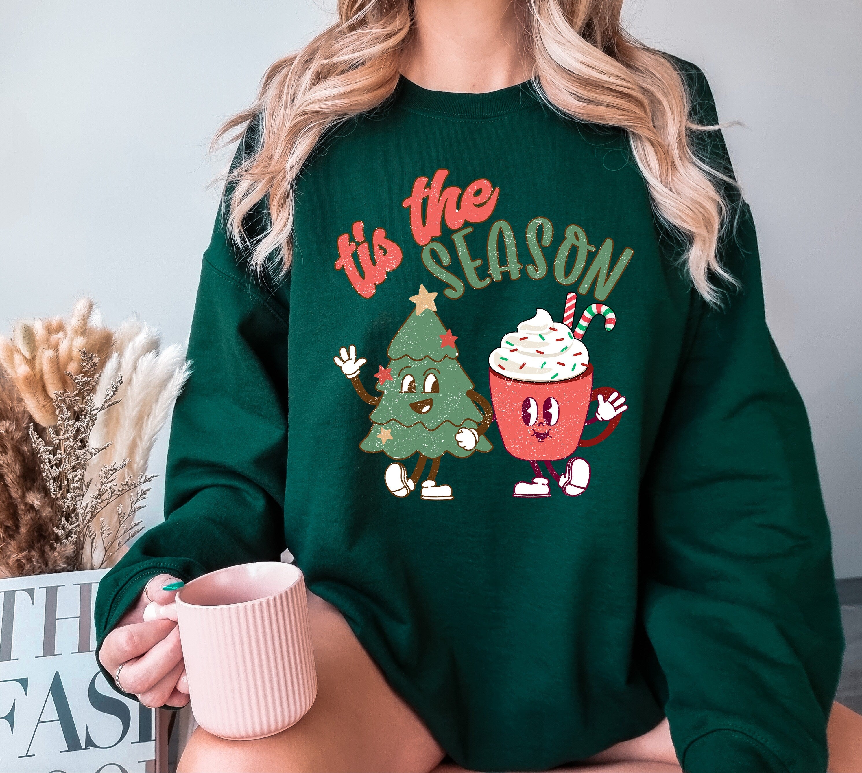 Tis The Season Sweatshirt, Christmas Tis The Season Sweatshirt, Cute Winter Sweatshirt, Retro Merry Christmas Sweatshirt, Funny Christmas