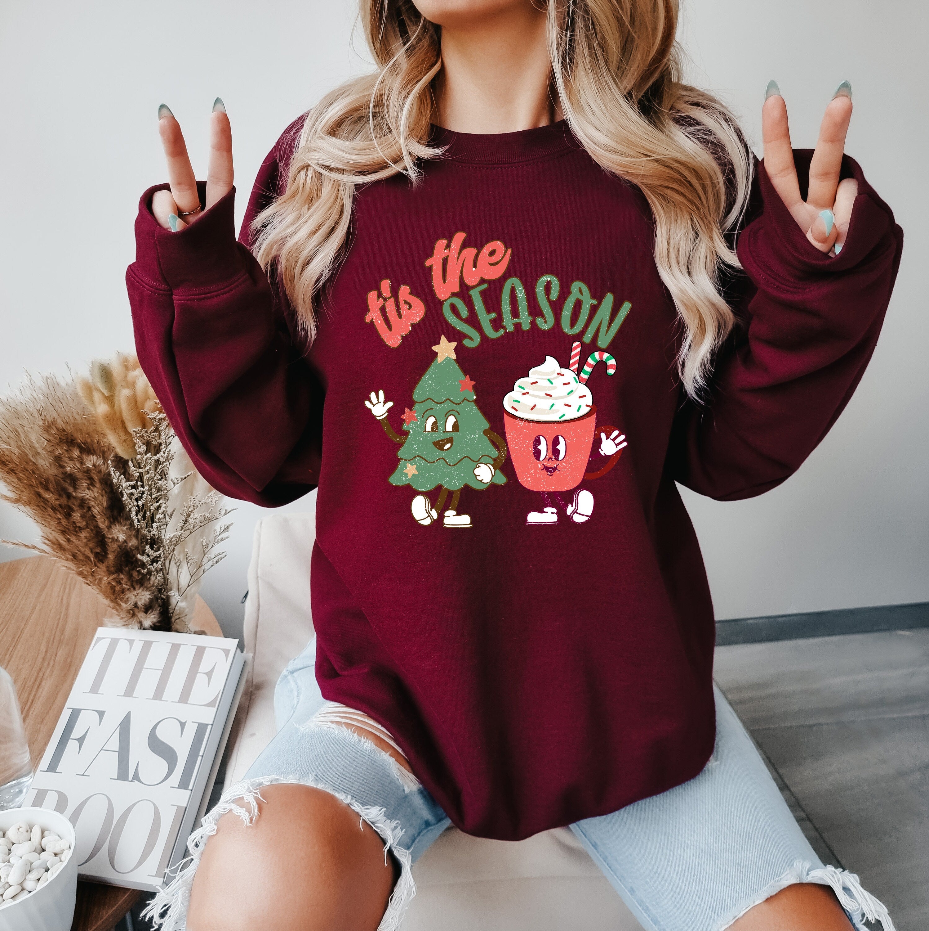 Tis The Season Sweatshirt, Christmas Tis The Season Sweatshirt, Cute Winter Sweatshirt, Retro Merry Christmas Sweatshirt, Funny Christmas