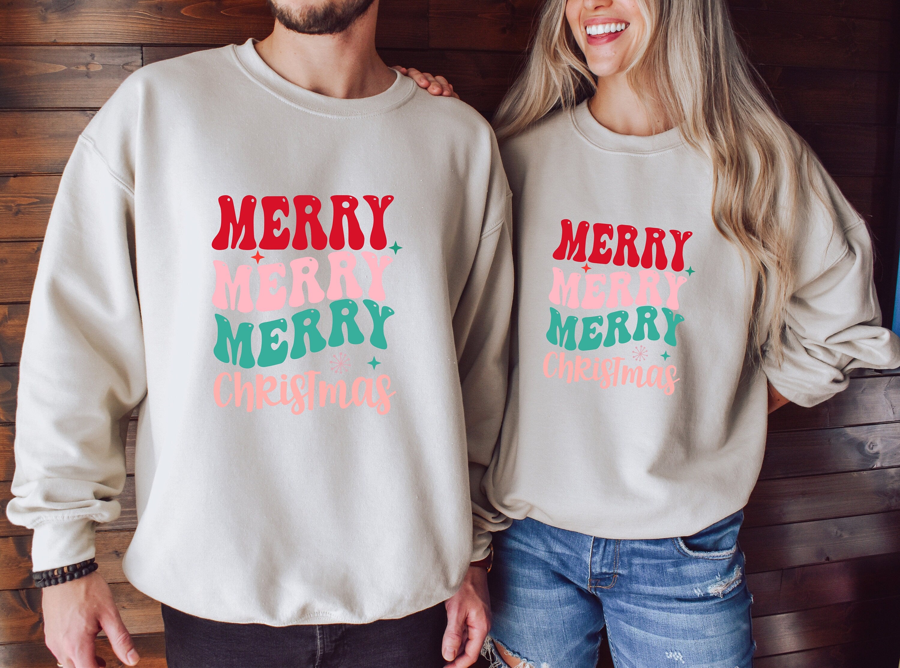 Merry Merry Merry Christmas Sweater,Christmas Crewneck,Gift For Christmas, Christmas Family Shirt,Merry and Bright Christmas Sweatshirt