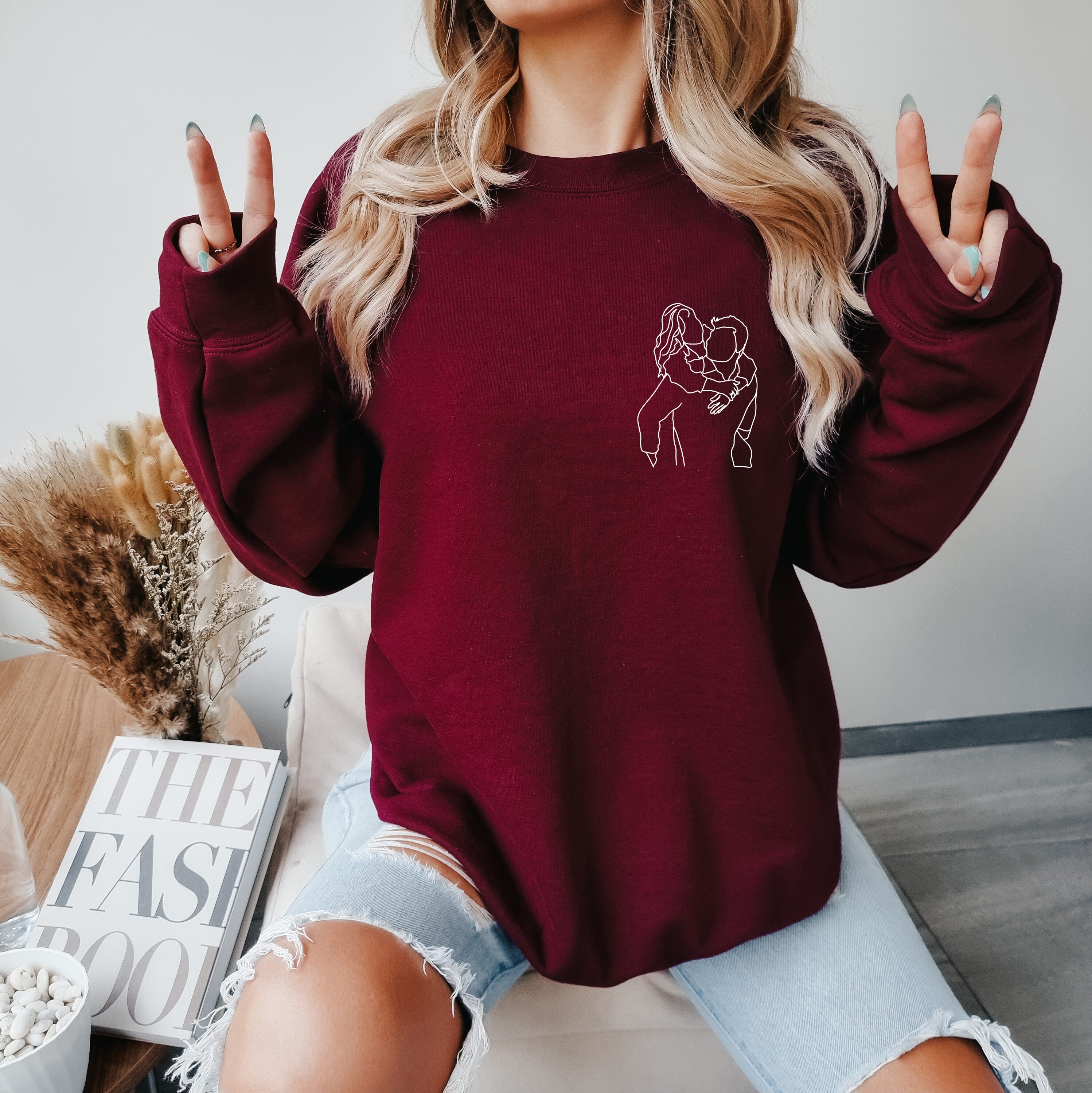 Custom Portrait from Photo Sweatshirt, Custom Couple Portrait, Couples Portrait, Custom Photo Sweatshirt, Picture Sweatshirt, Photo Crewneck