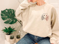 Custom Embroidered Sweatshirt, Personalized Sweatshirt, Halloween Crewneck, Couple Sweatshirt, Skeleton Hand, Valentine Gift, Halloween