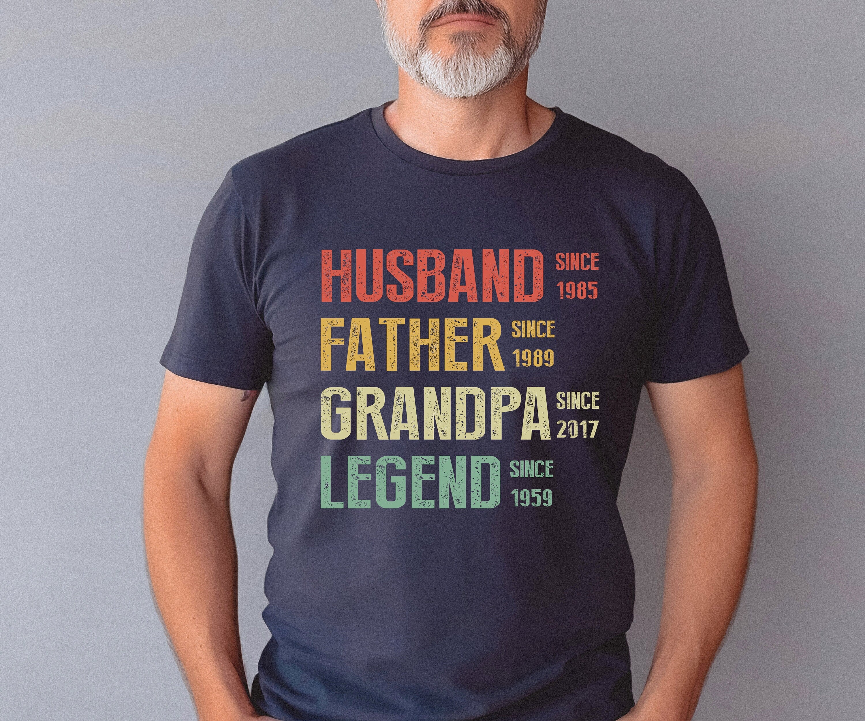 Father's Day Shirt, Husband Father Grandpa Legend, Grandfather Custom Dates, Gift For Dad, Family Love Shirt, Funny Bruh Shirt, Dad gift