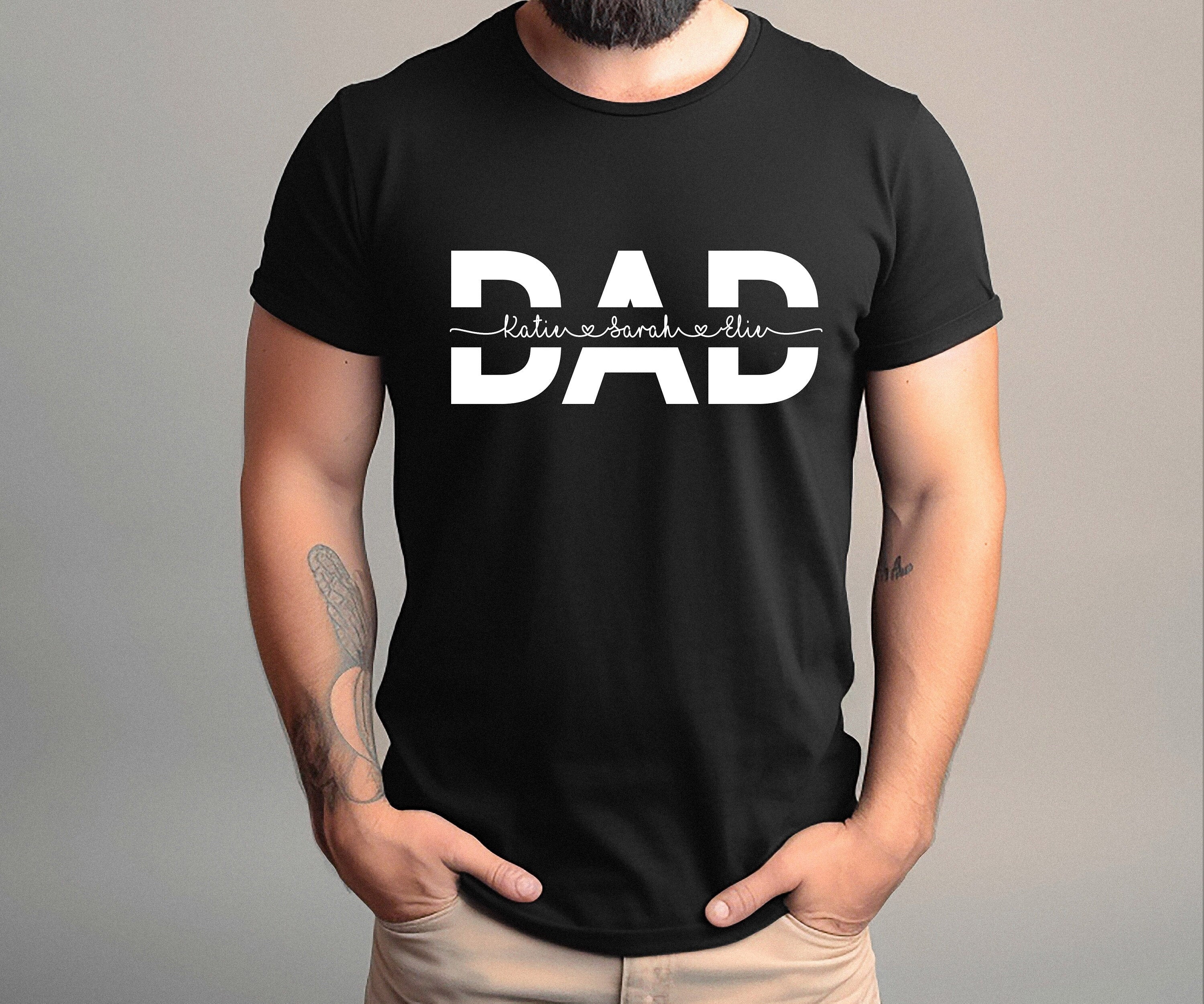 Custom Dad Shirt With Kids Names, Father's Day Gift, New Dad Gift, Personalized Dad Shirt, New Dad Reveal Shirt, Father Shirt, Gift For Dad,