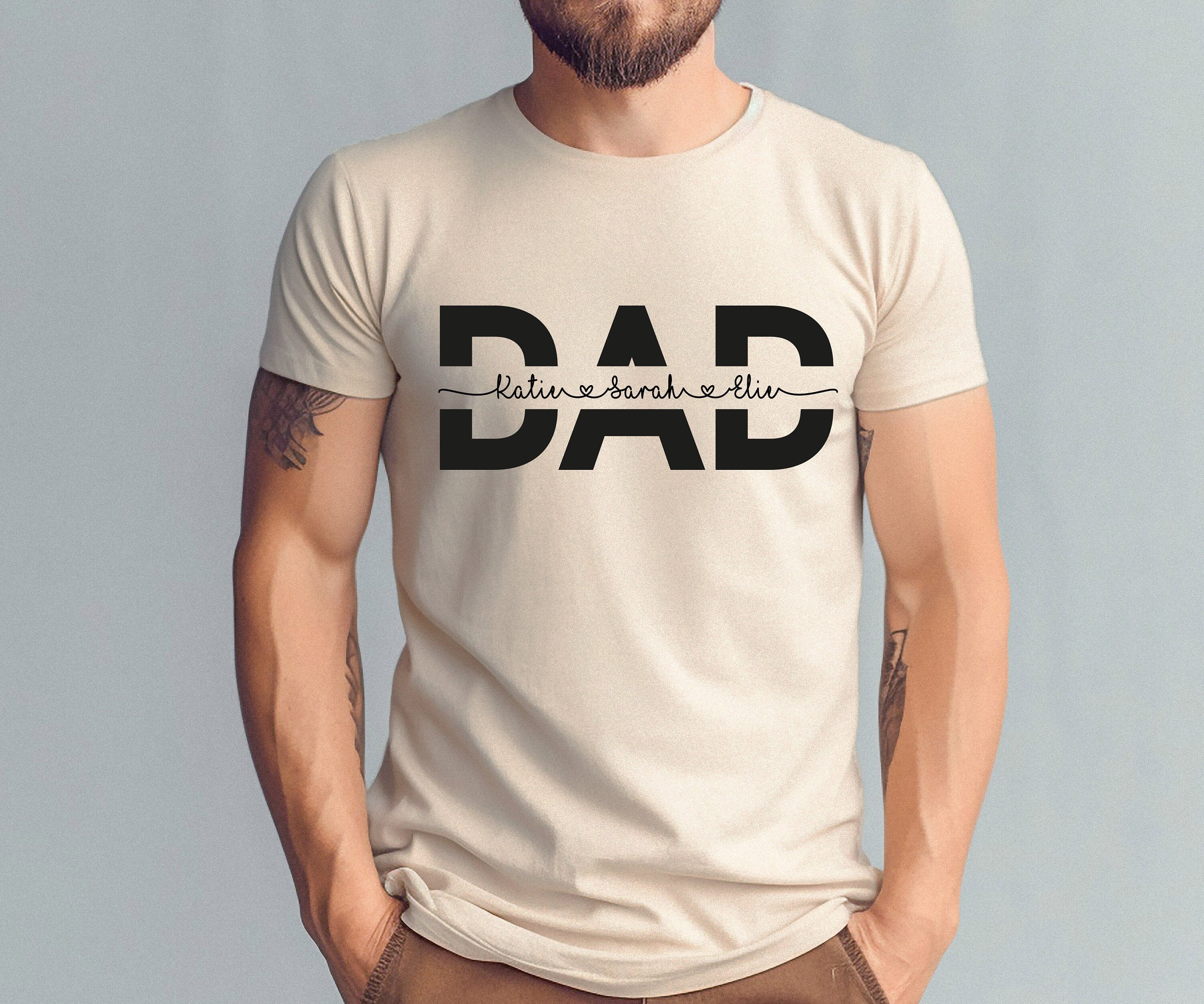 Custom Dad Shirt With Kids Names, Father's Day Gift, New Dad Gift, Personalized Dad Shirt, New Dad Reveal Shirt, Father Shirt, Gift For Dad,