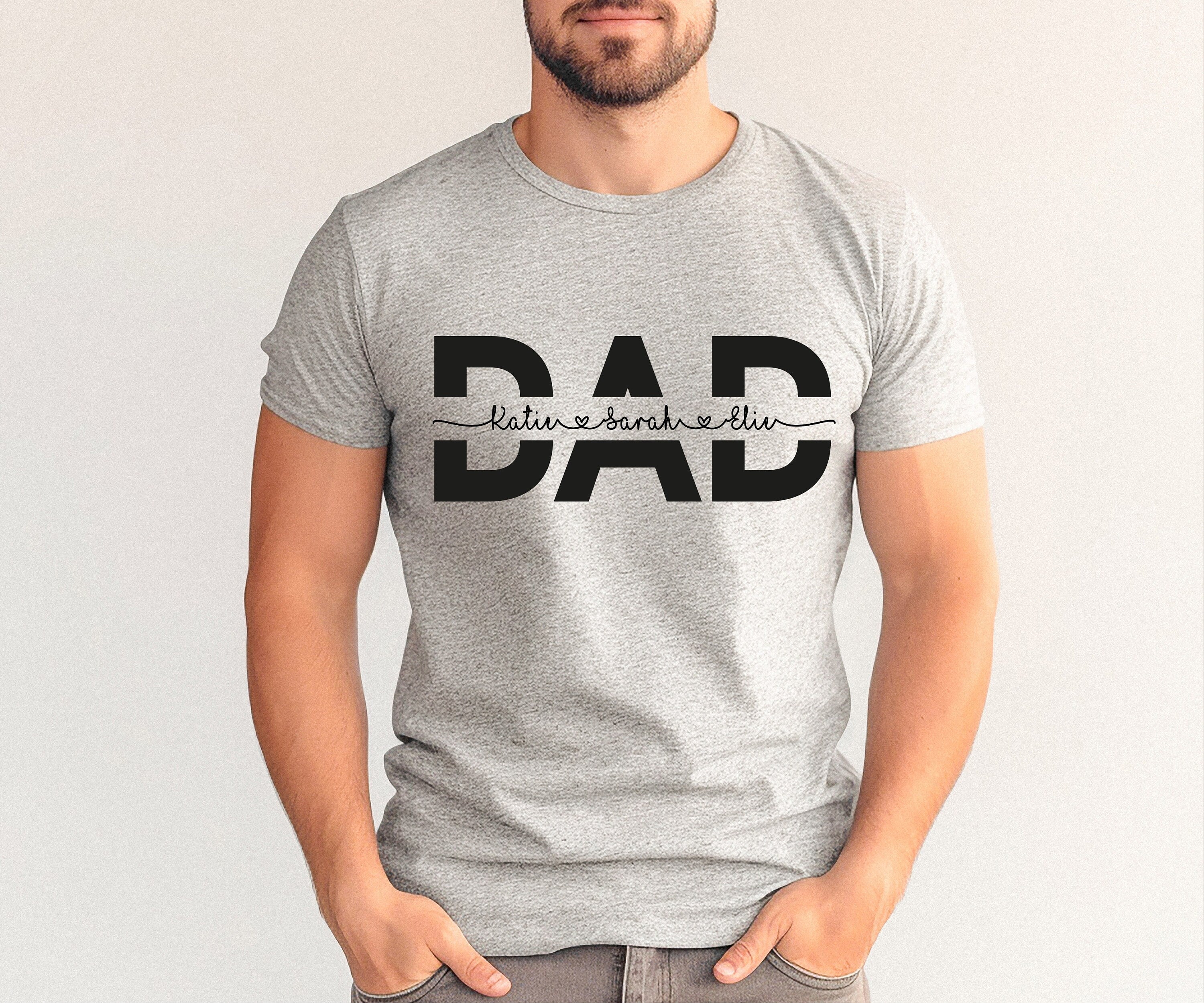 Custom Dad Shirt With Kids Names, Father's Day Gift, New Dad Gift, Personalized Dad Shirt, New Dad Reveal Shirt, Father Shirt, Gift For Dad,