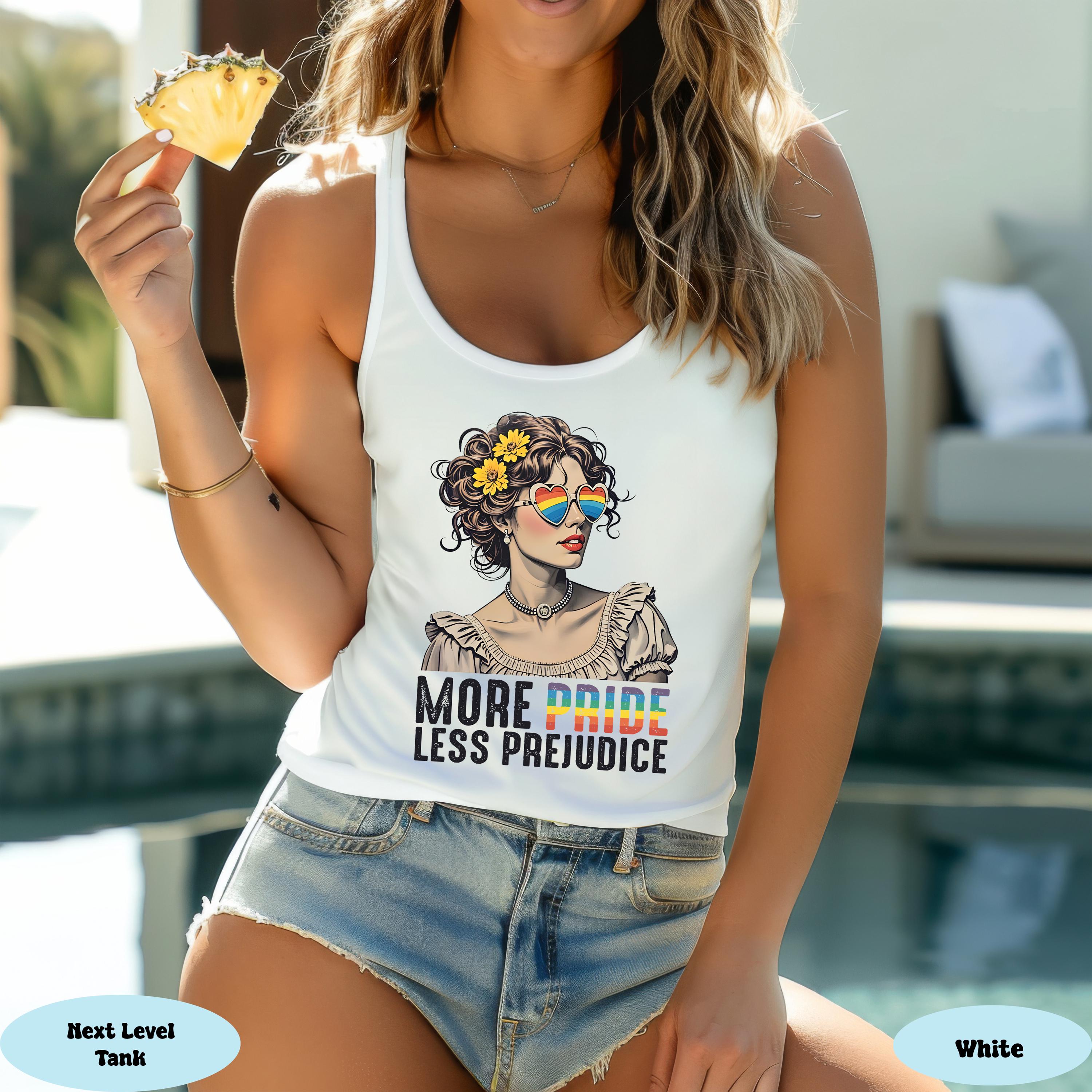 More Pride Less Prejudice Tshirt, Pride Month Shirt, Jane Austen Tshirt, Proud Ally Tee, Pride Month Gift, LGBTQ+ Support Outfit, Lgbt Tee
