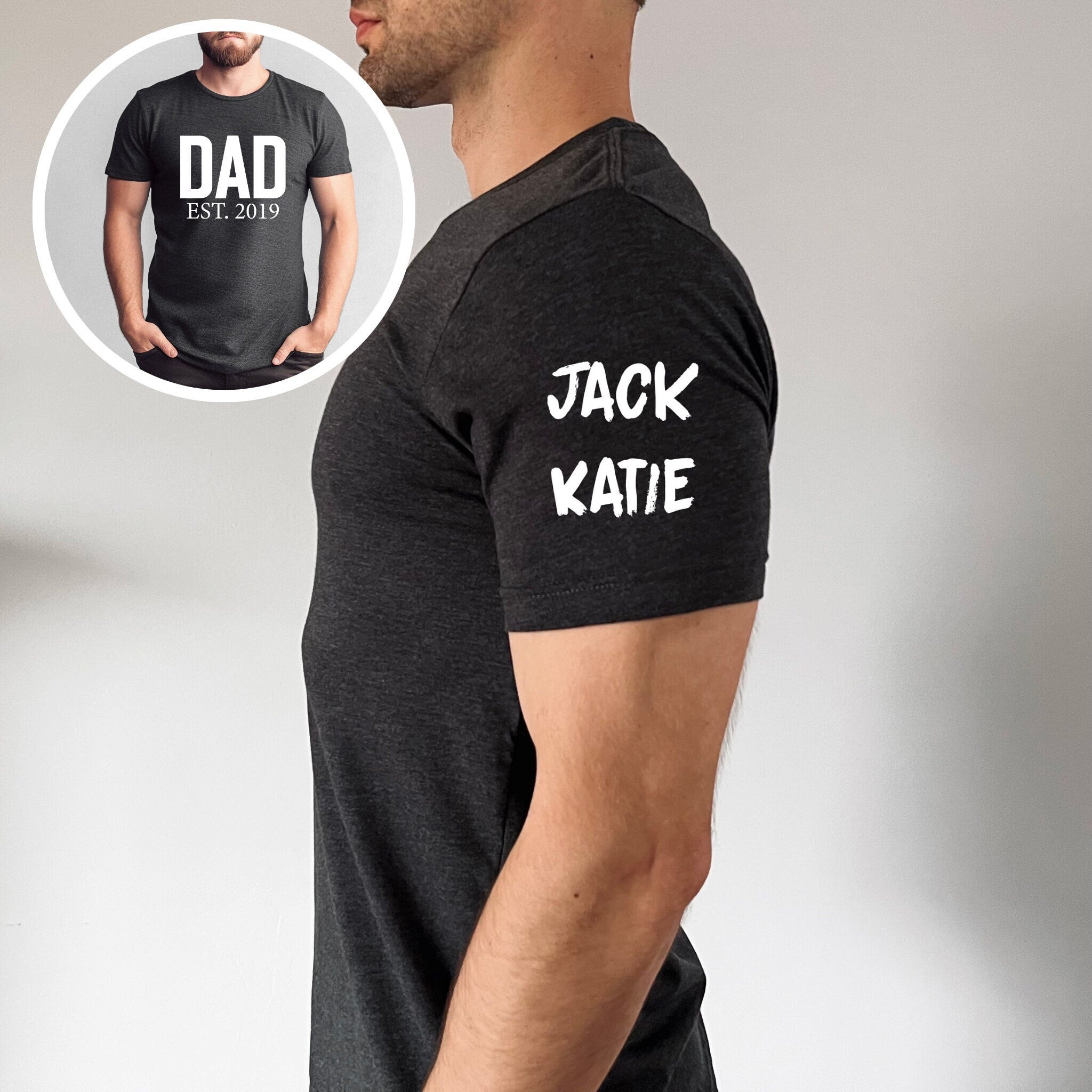 Dad Est Shirt, New Dad Reveal Shirt, Father Day Tee Shirt, Father Shirt, Gift For Dad, Custom Dad and Kids, Pregnancy Announcement for Dad