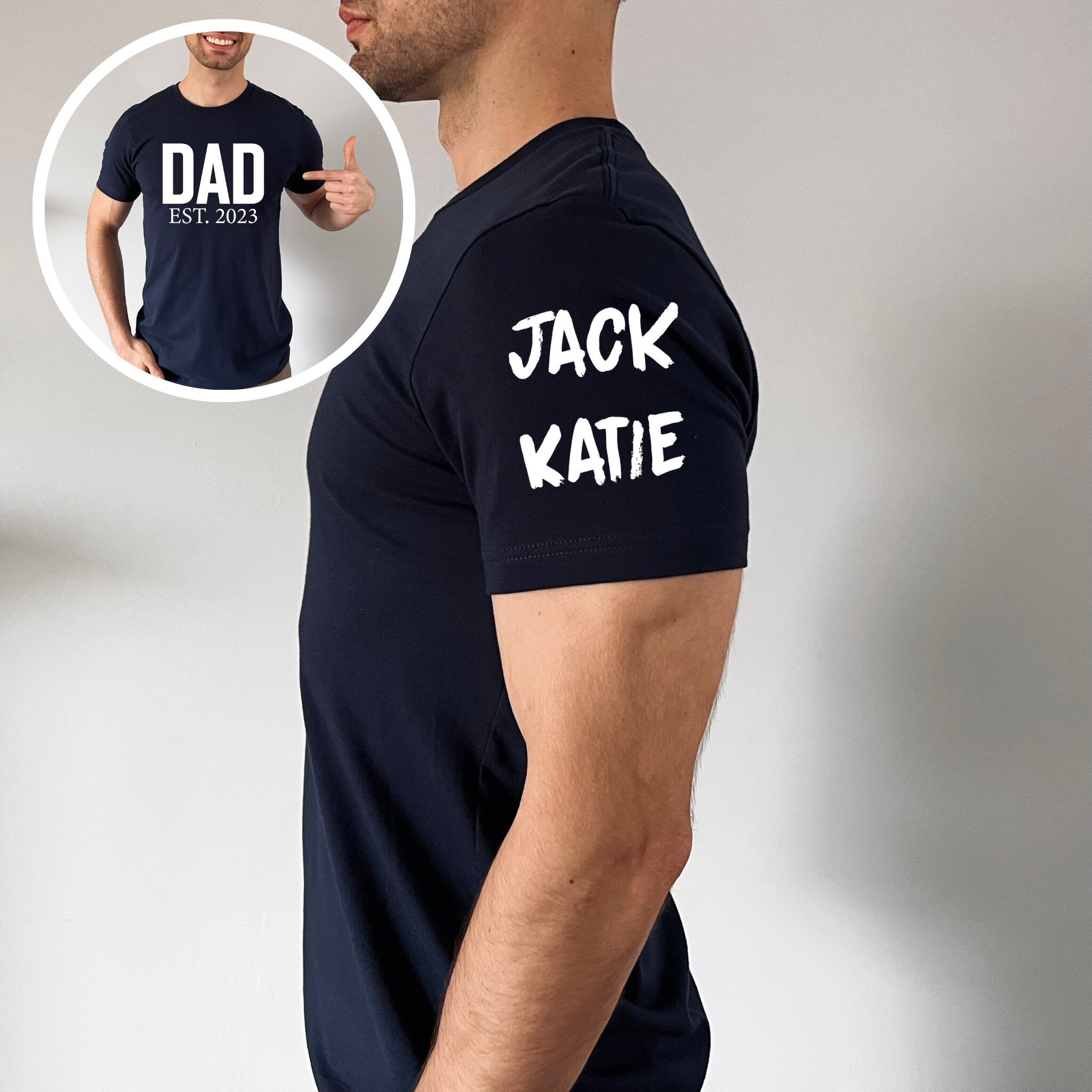 Dad Est Shirt, New Dad Reveal Shirt, Father Day Tee Shirt, Father Shirt, Gift For Dad, Custom Dad and Kids, Pregnancy Announcement for Dad