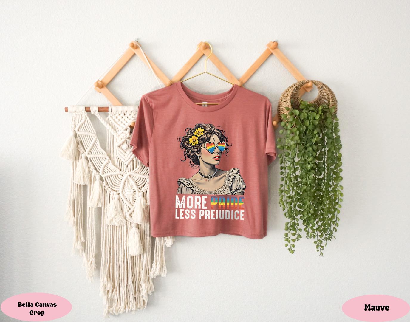 More Pride Less Prejudice Tshirt, Pride Month Shirt, Jane Austen Tshirt, Proud Ally Tee, Pride Month Gift, LGBTQ+ Support Outfit, Lgbt Tee