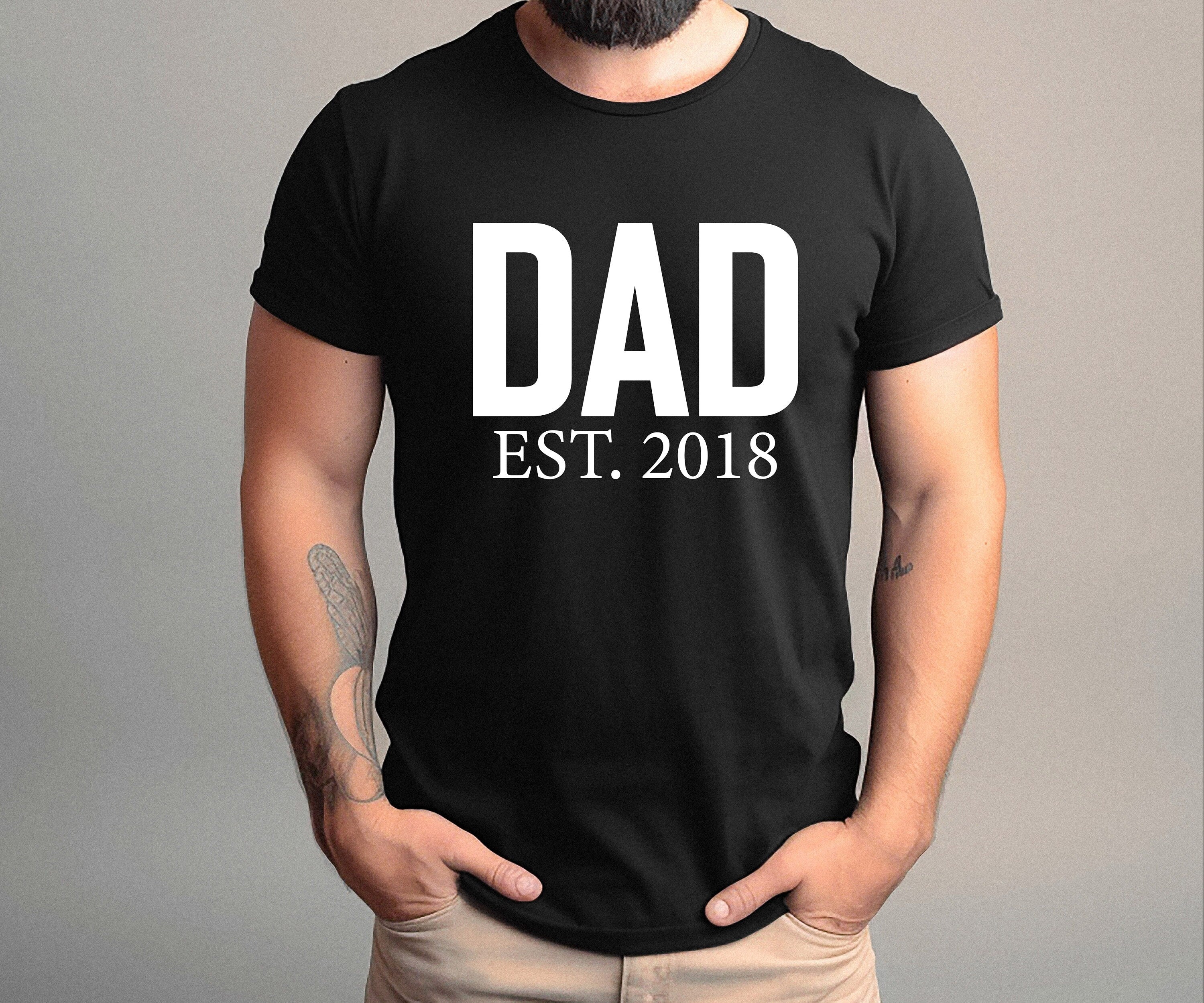 Dad Est Shirt, New Dad Reveal Shirt, Father Day Tee Shirt, Father Shirt, Gift For Dad, Custom Dad and Kids, Pregnancy Announcement for Dad