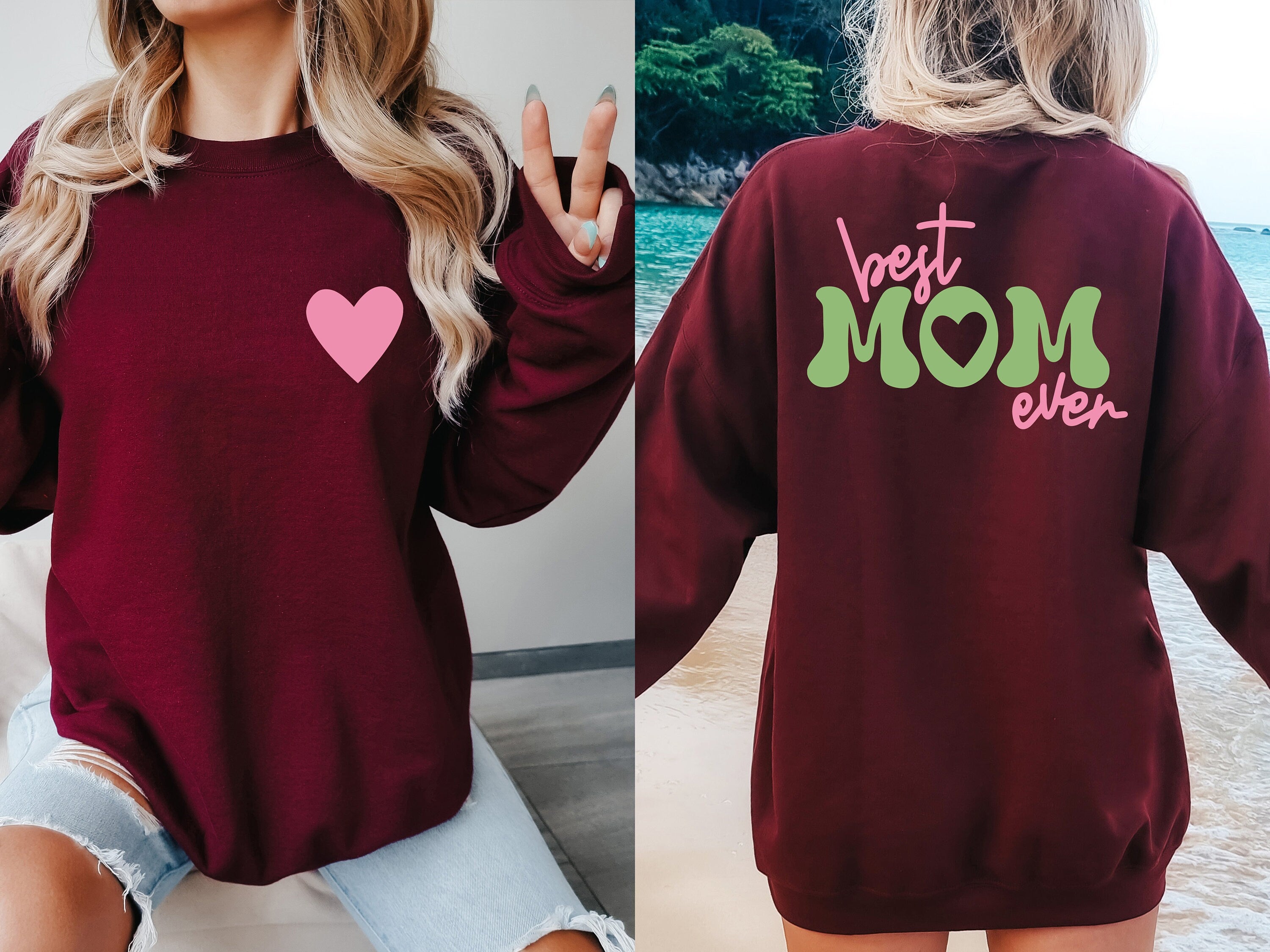 Best Mom Ever Sweatshirt, Happy Mother's Day Sweatshirt, Custom Mother Gift, New Mom Gift, Gift For Mom, Mom Birthday Gift, Mom Sweatshirt