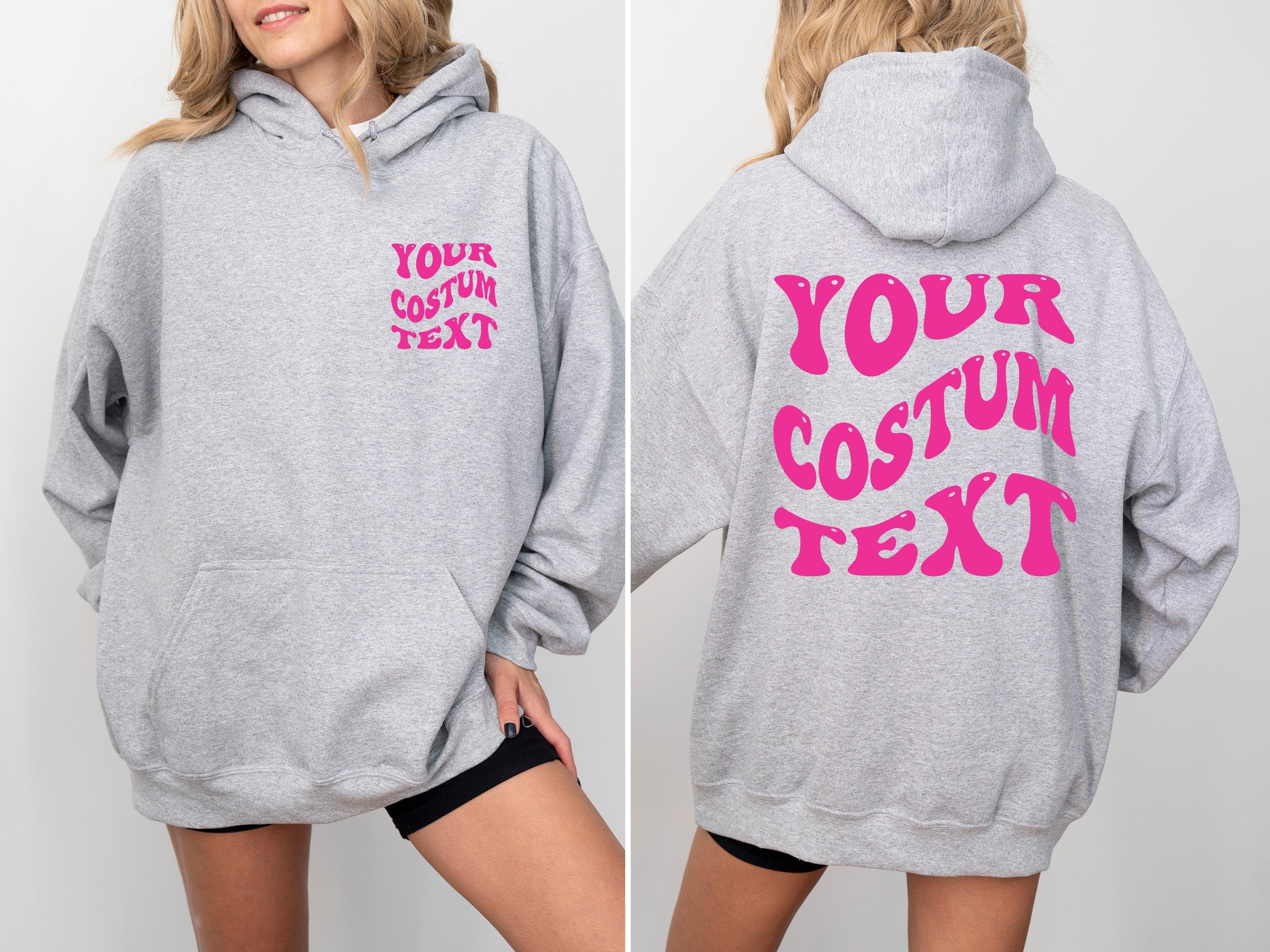 Custom hoodie, Personalized hoodie, Custom Gift, Custom Wavy Text hoodie, Custom sweatshirt, Custom text hoodie, Back and front custom text