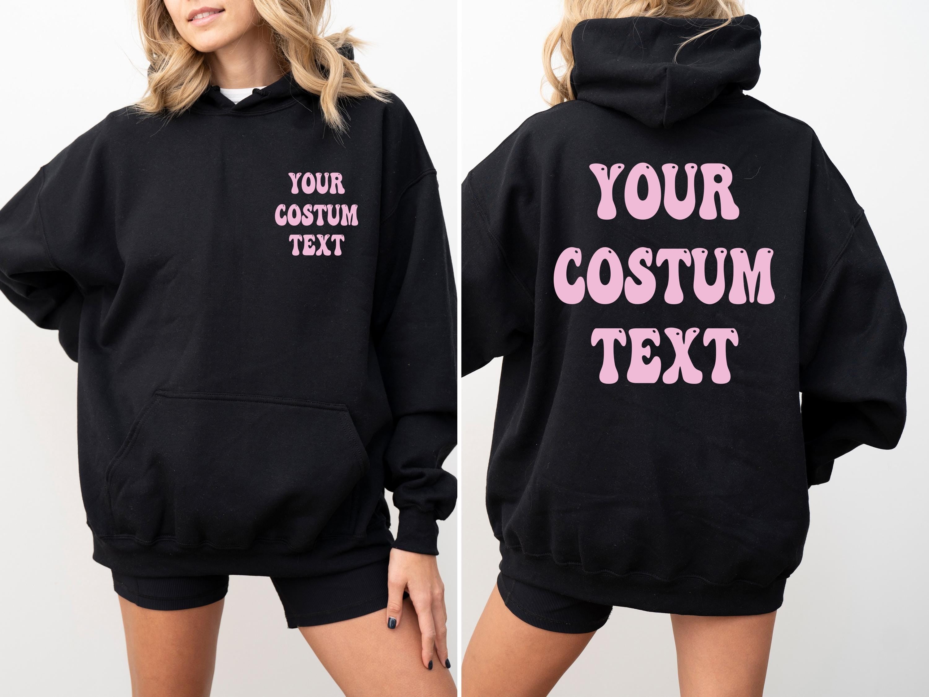 Custom hoodie, Personalized hoodie, Custom Gift, Custom Wavy Text hoodie, Custom sweatshirt, Custom text hoodie, Back and front custom text